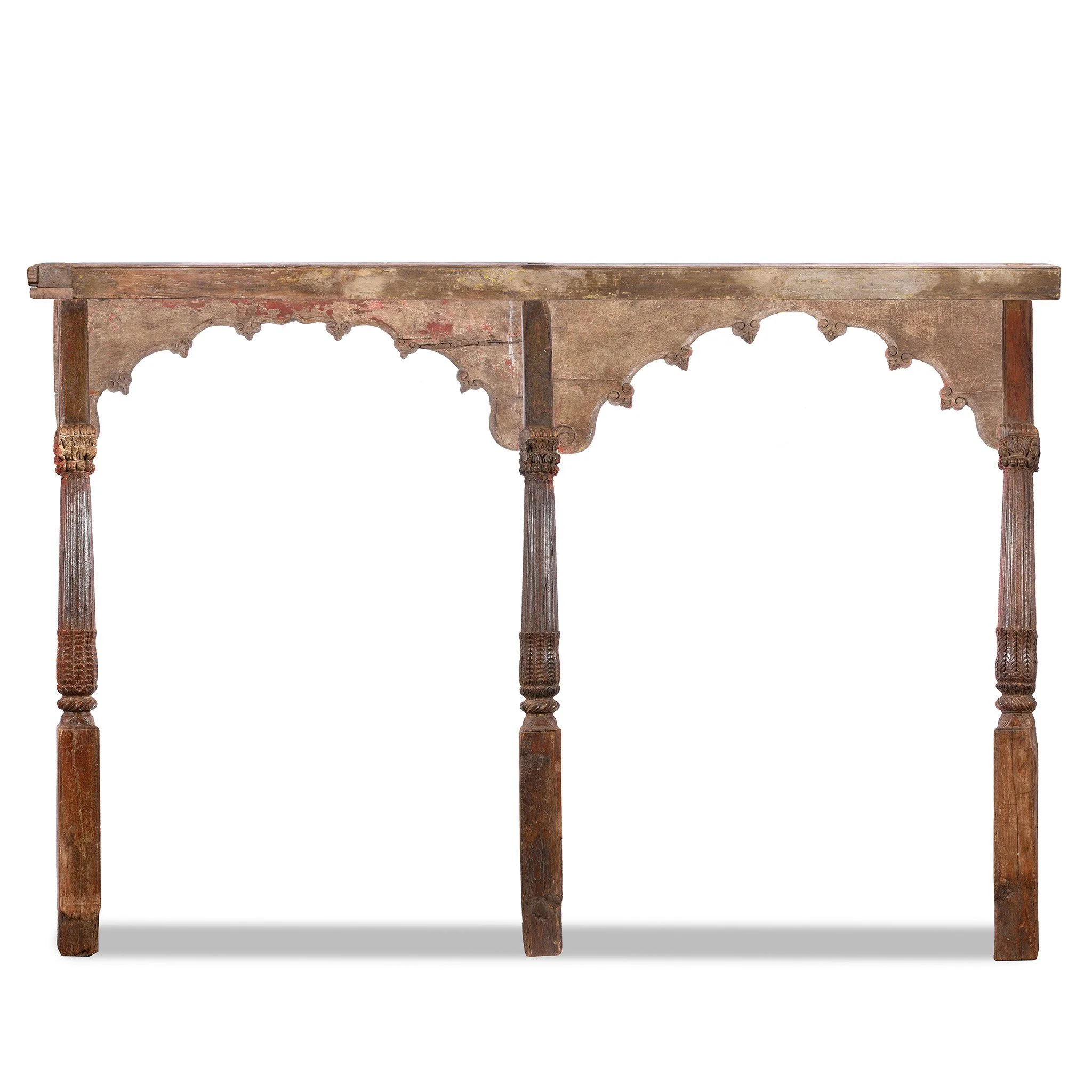 Old Carved Teakwood Double Arch from Maharashtra - 19thC - Image 4