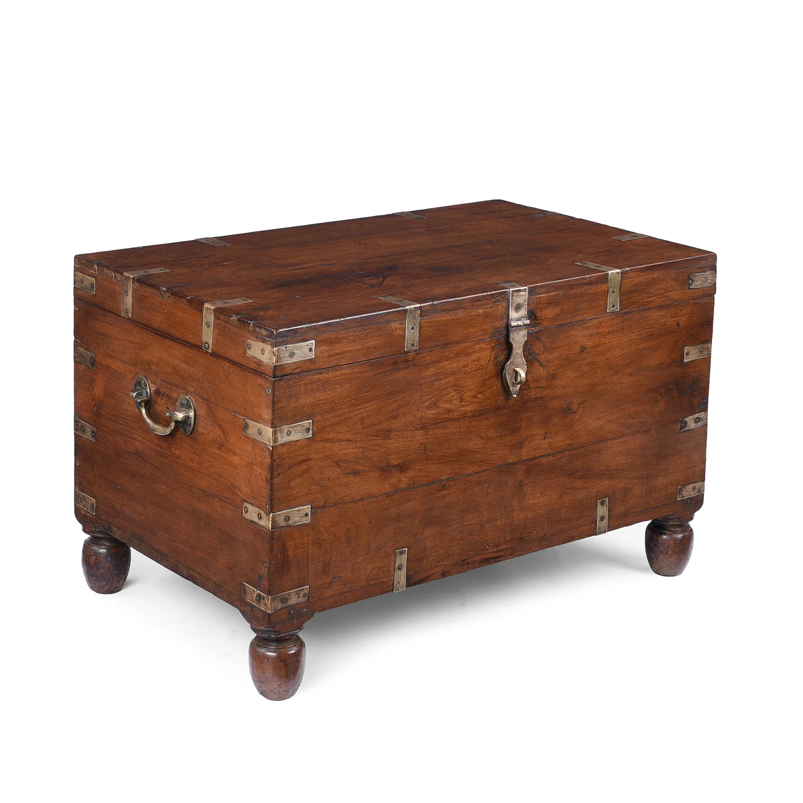 Brass Bound Teak Military Chest - 19th Century - Image 3