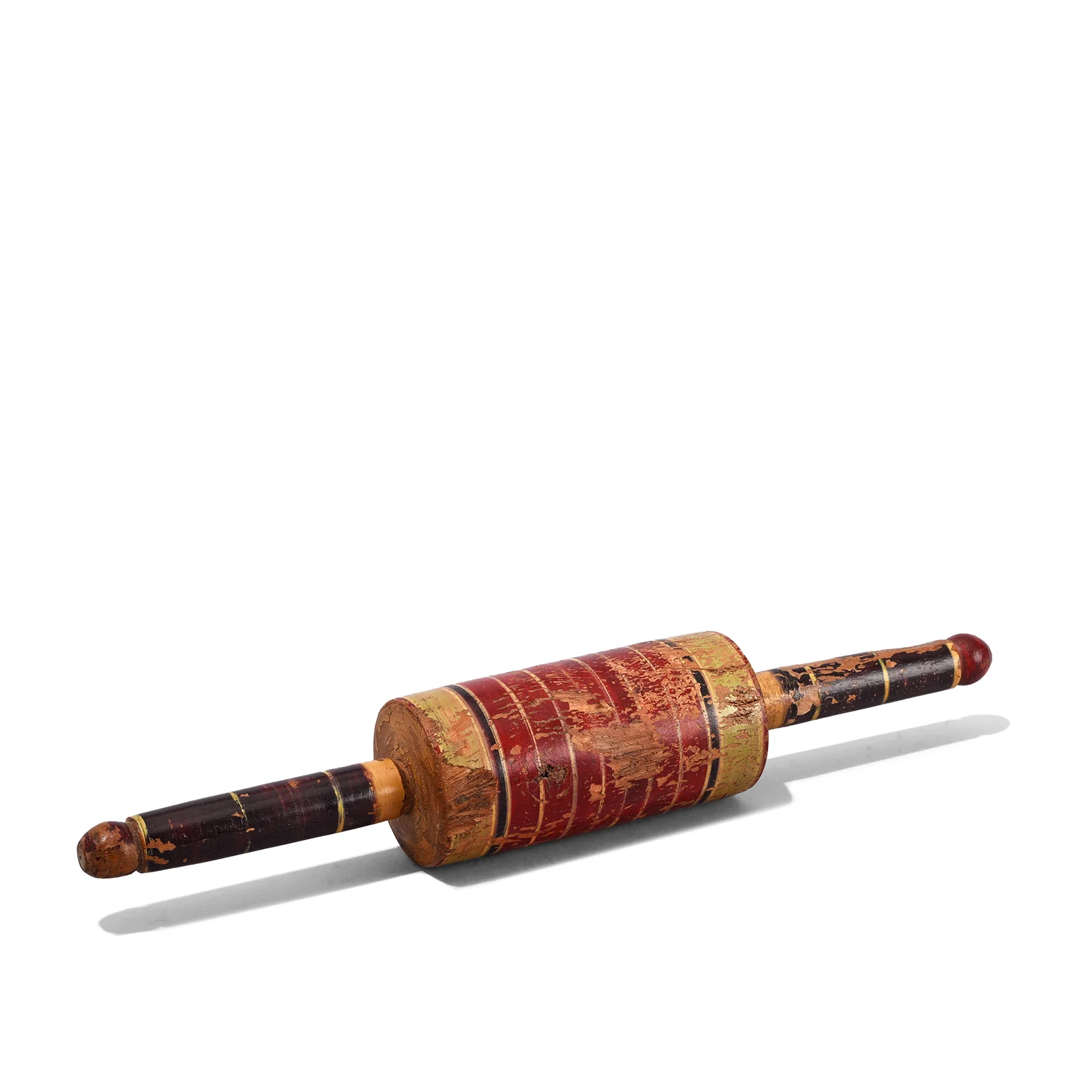 Old Indian Teak Rolling Pin From Rajasthan - Early 20th Century