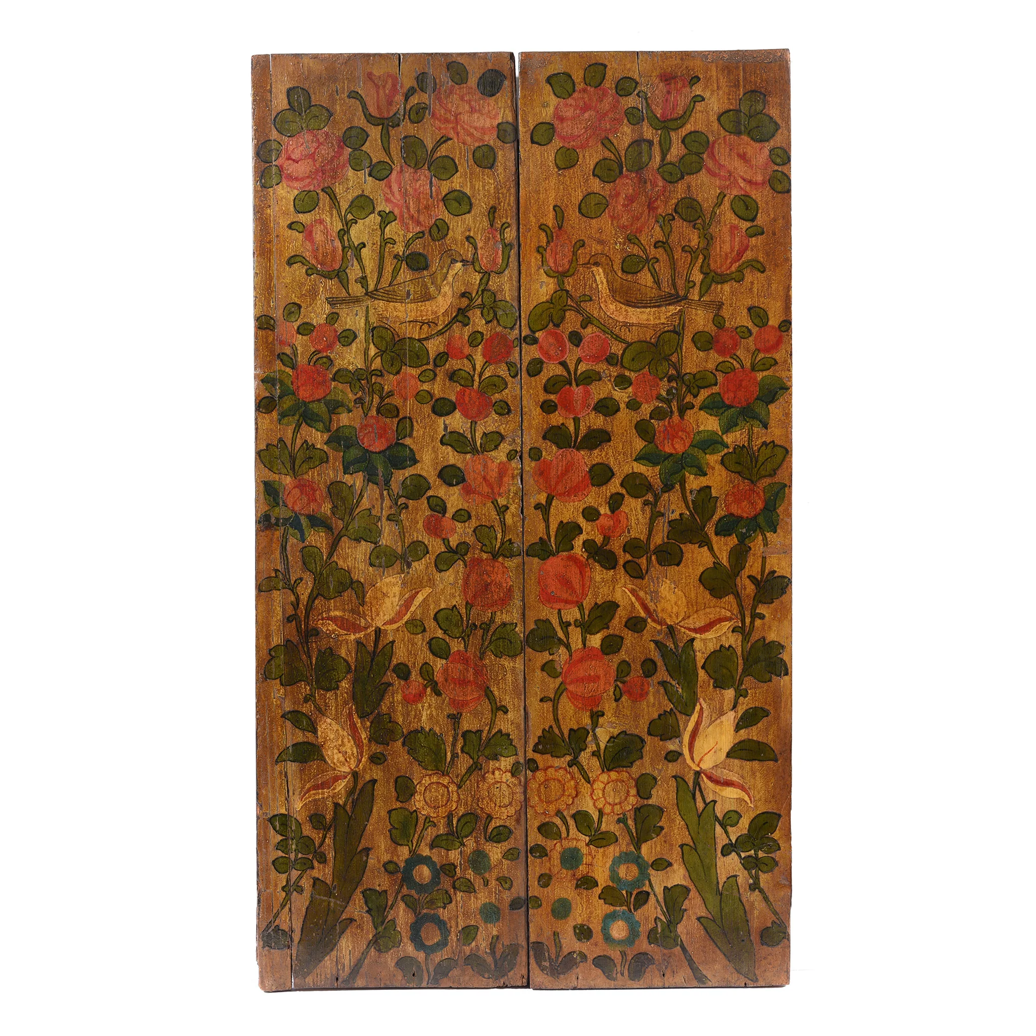 Painted Indian Window Shutter from Hyderabad - 19thC
