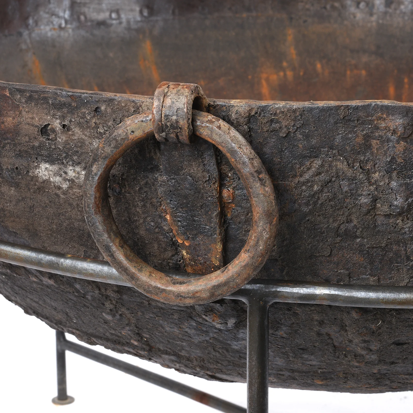 Old Kadai Fire Bowl on Stand - Ca 1920 - 112cm - Image 4