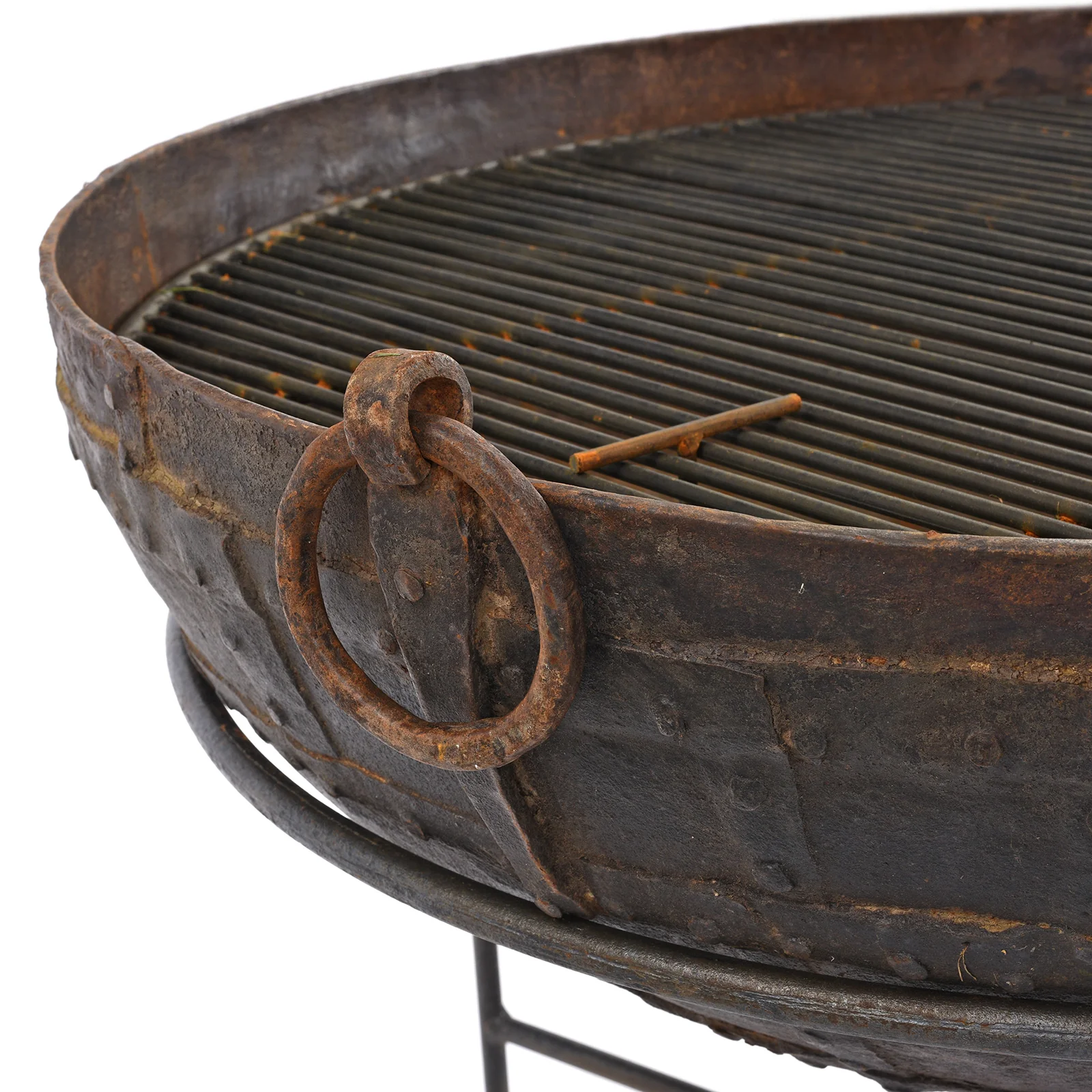 Old Kadai Fire Bowl on Stand - Ca 1920 - 90cm - Image 4