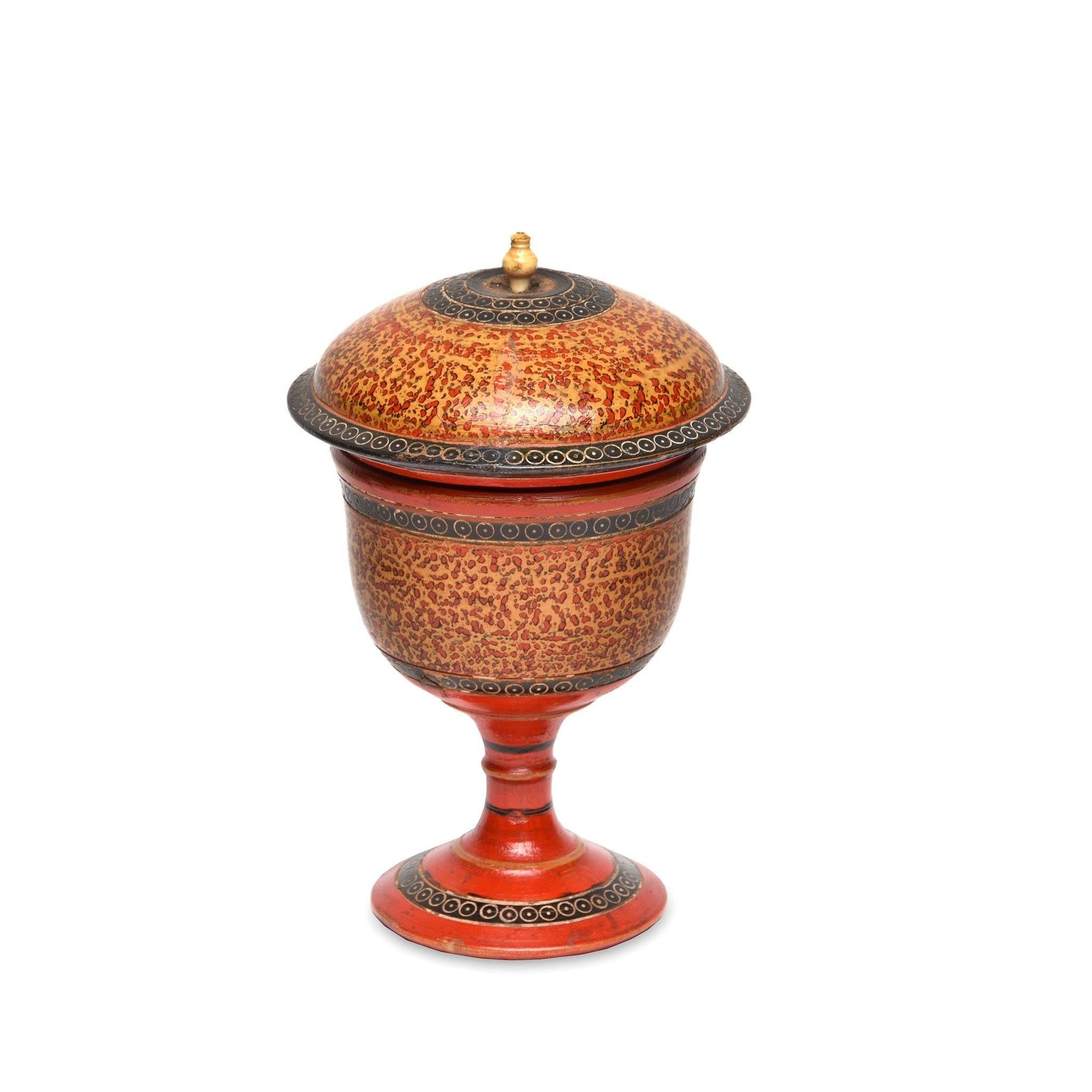 Exceptional Spotted Lacquer Box From Bikaner - 19thC