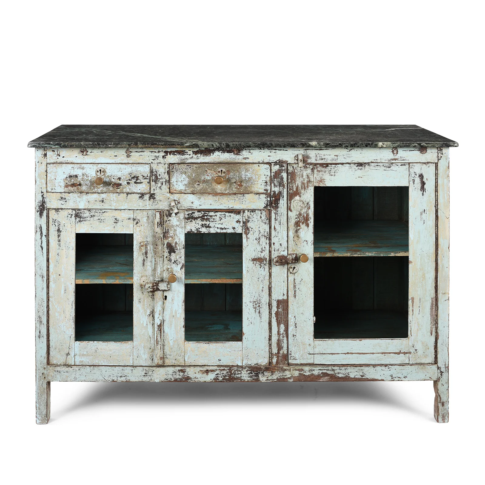 Old Painted Sideboard With Marble Top - Ca 1930 - Image 2