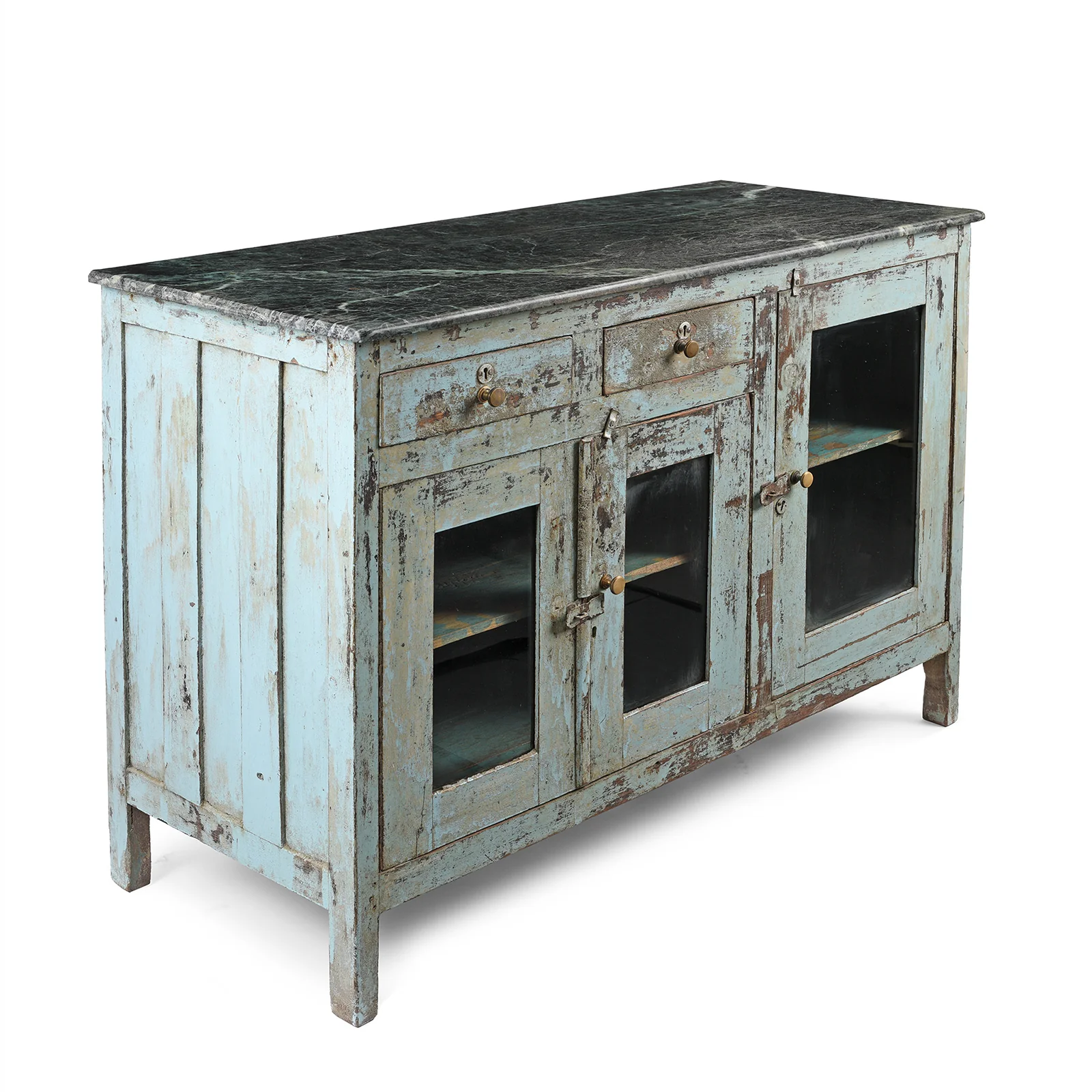 Old Painted Sideboard With Marble Top - Ca 1930 - Image 4