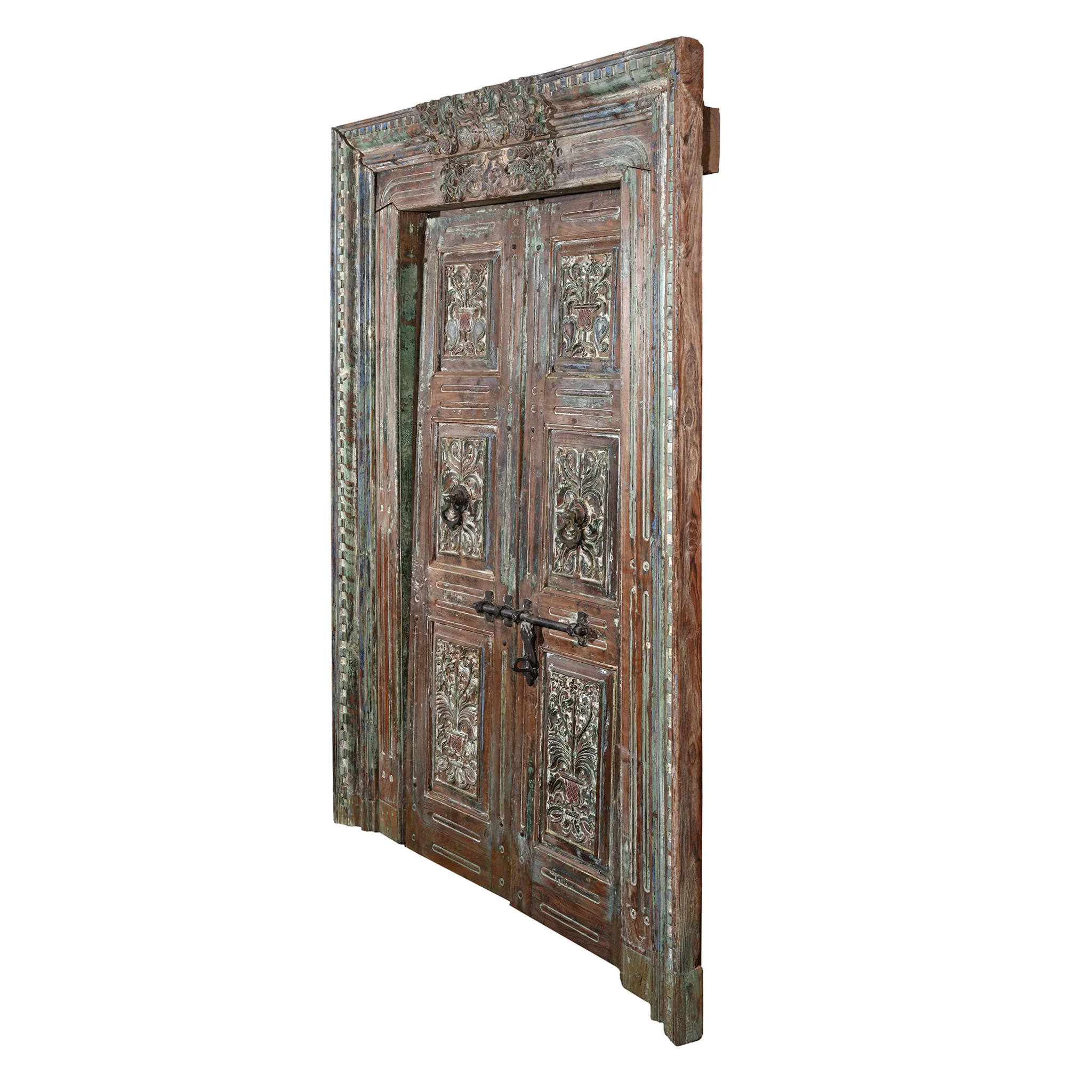 Old Painted Indian Doors From Gujarat - 19thC - Image 3
