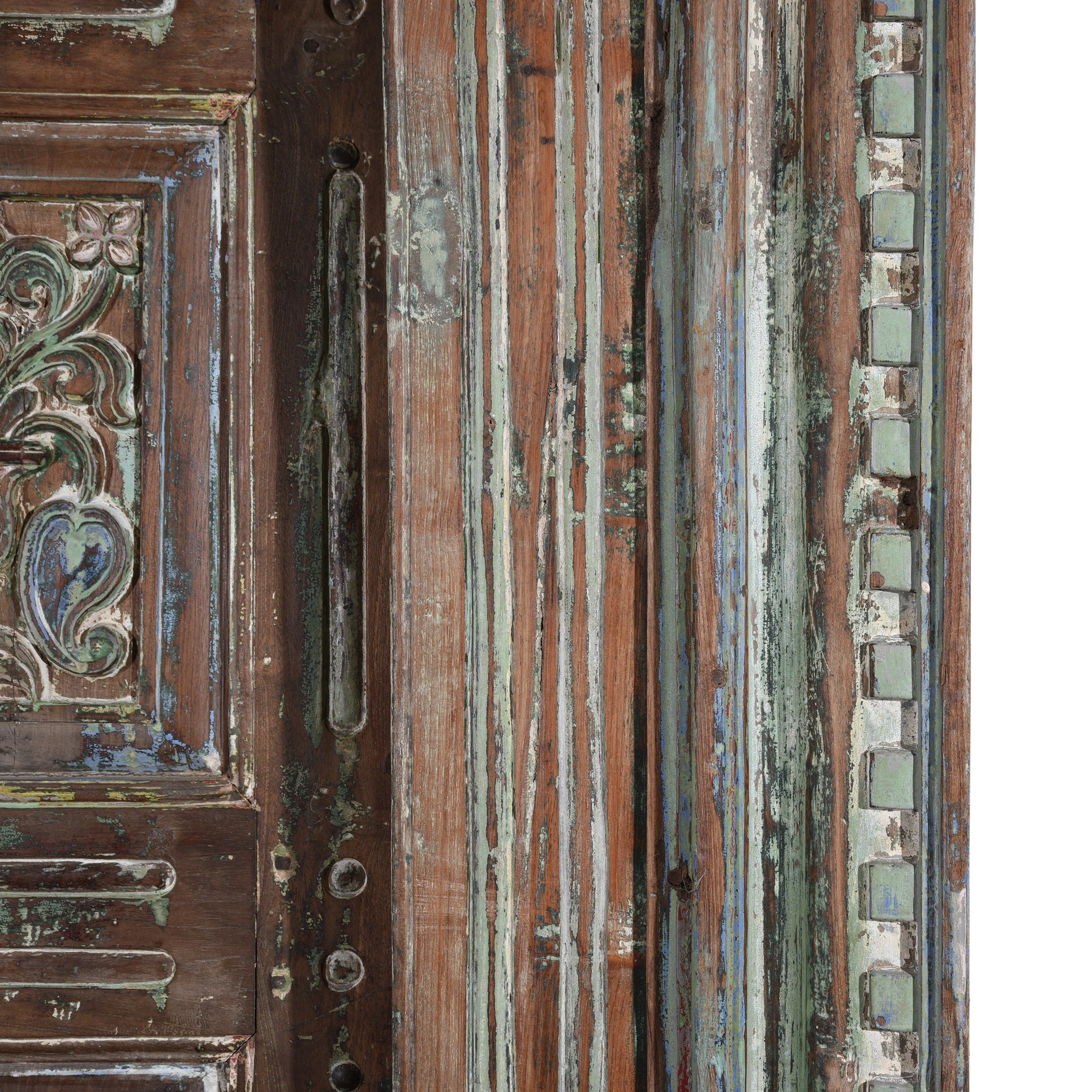 Old Painted Indian Doors From Gujarat - 19thC - Image 9