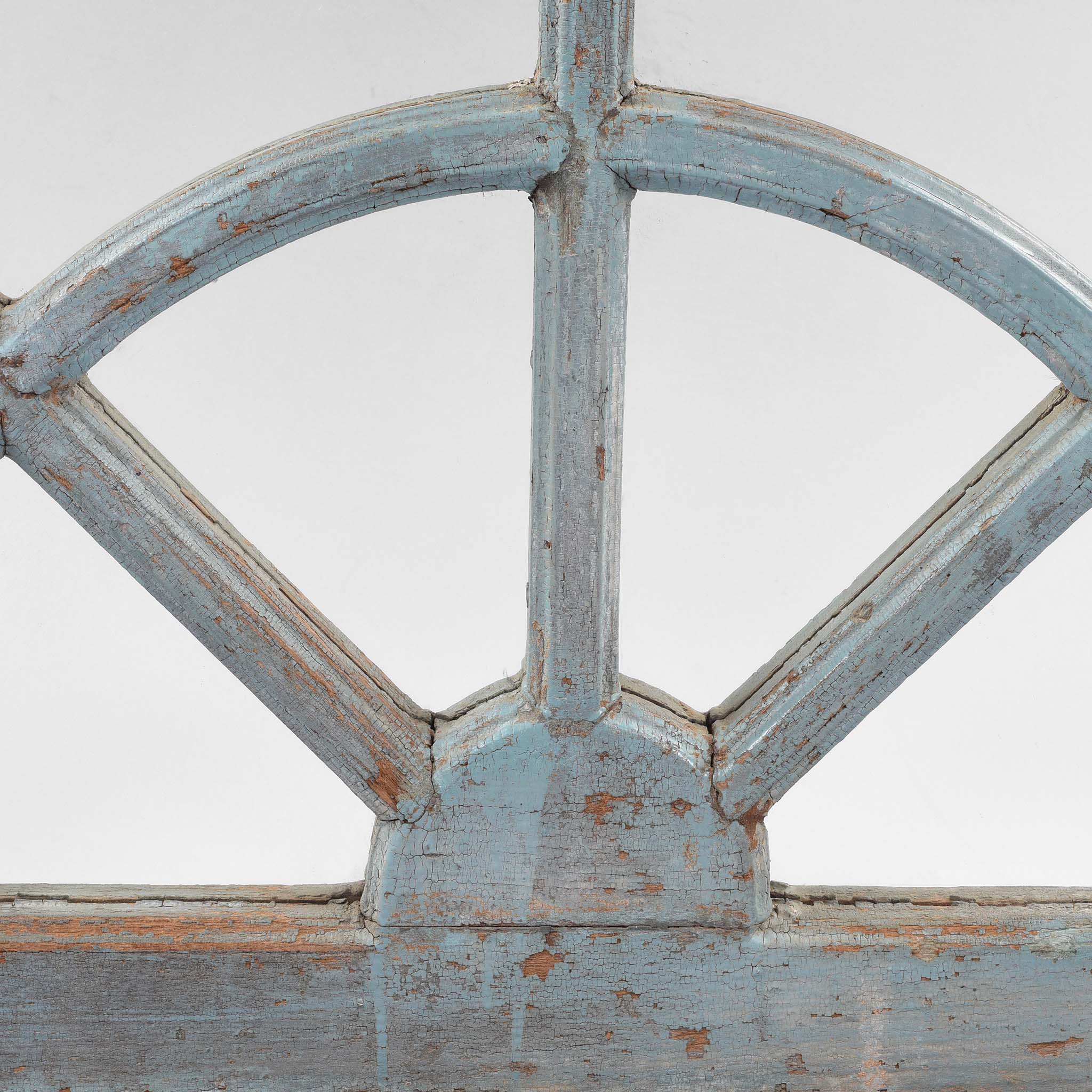 Old Painted Teak Fanlight Mirror - Late 19thC - Image 2