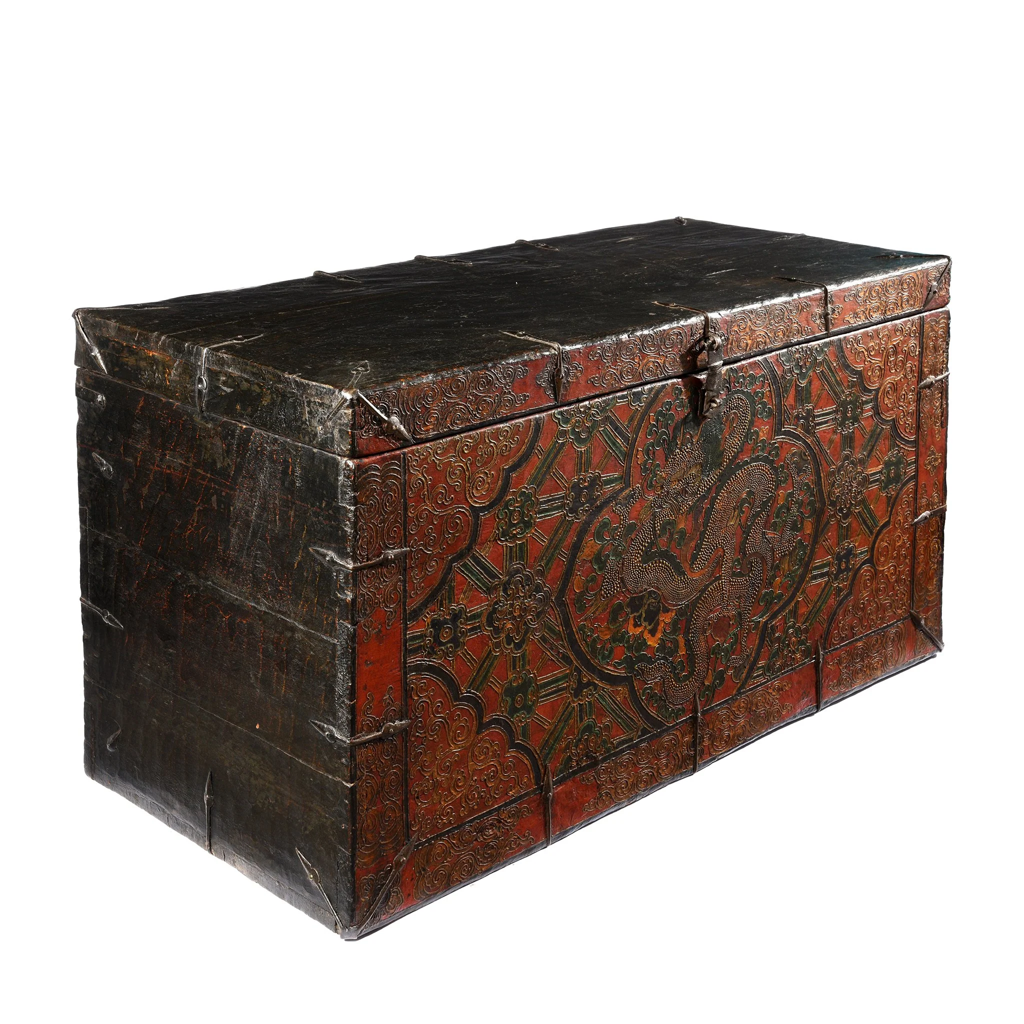 Old Painted Tibetan Chest With Later Painting - 19thC - Image 3