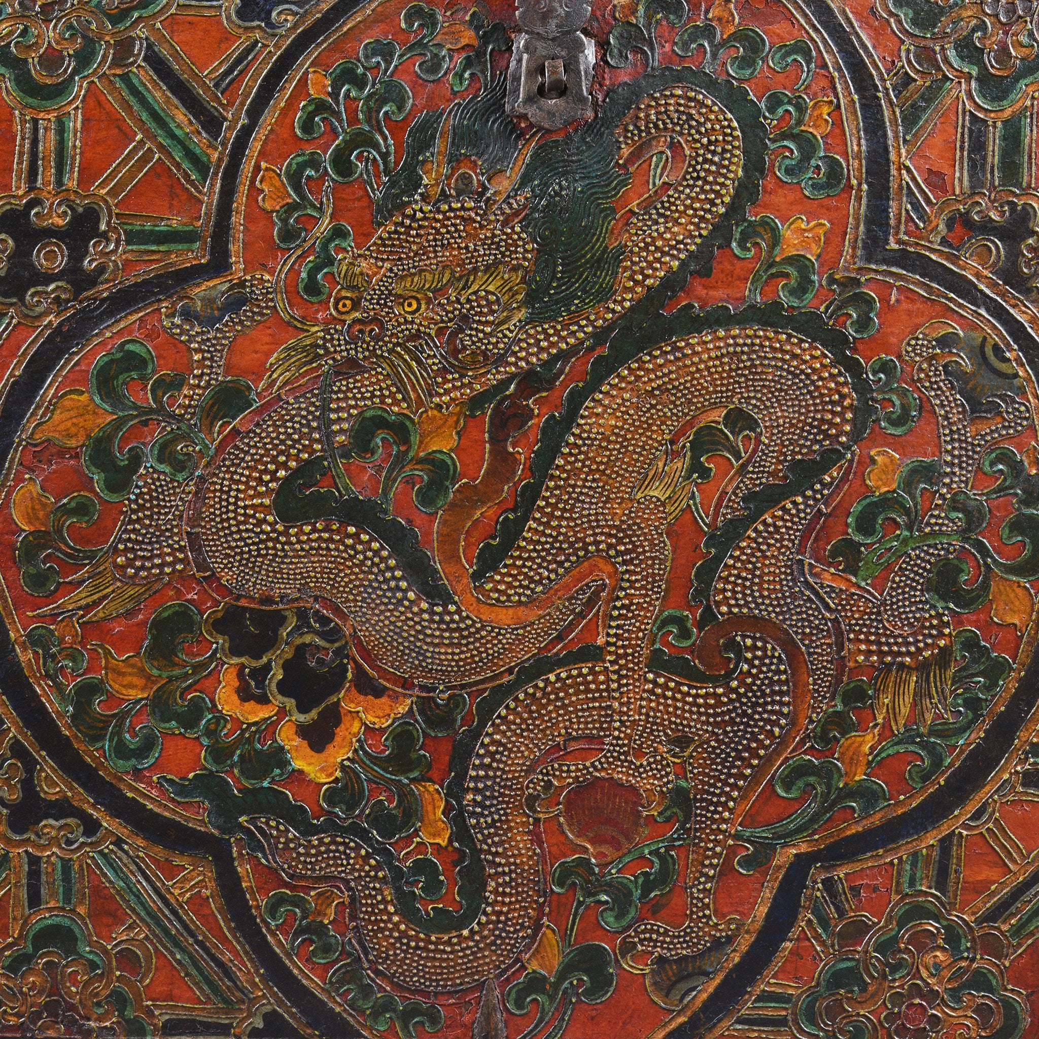 Old Painted Tibetan Chest With Later Painting - 19thC - Image 4