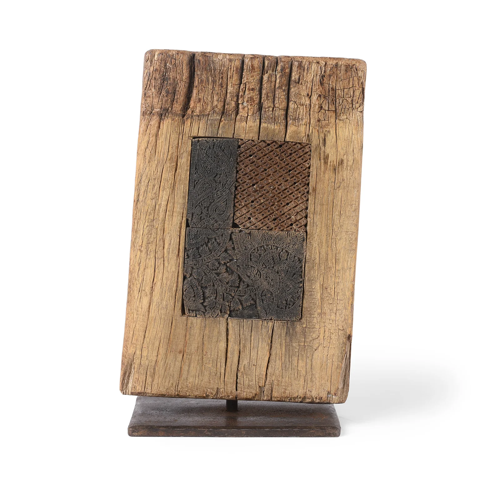 Wood Mounted Old Textile Printing Blocks - Image 2