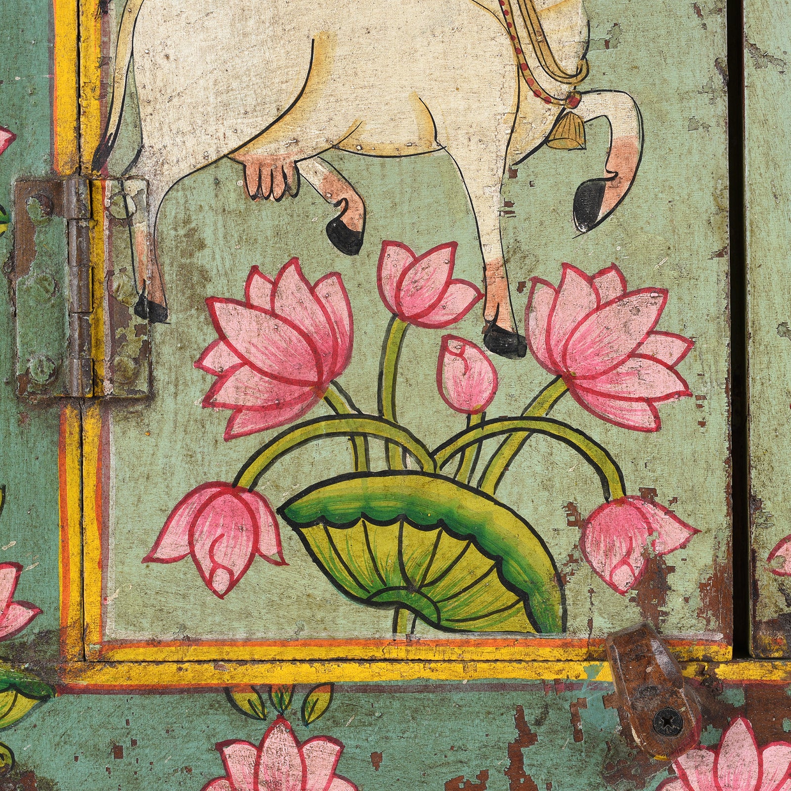 Old Window Painted Nandi Shutter With Later Painting - Image 4