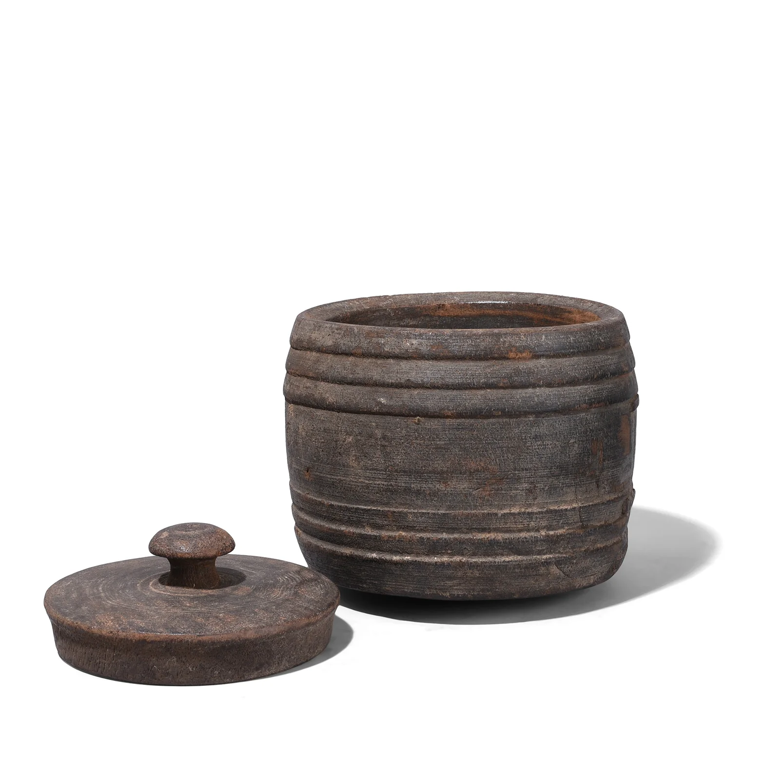 Old Wooden Milk Pot From Himachal Pradesh - Ca 1920 - Image 11