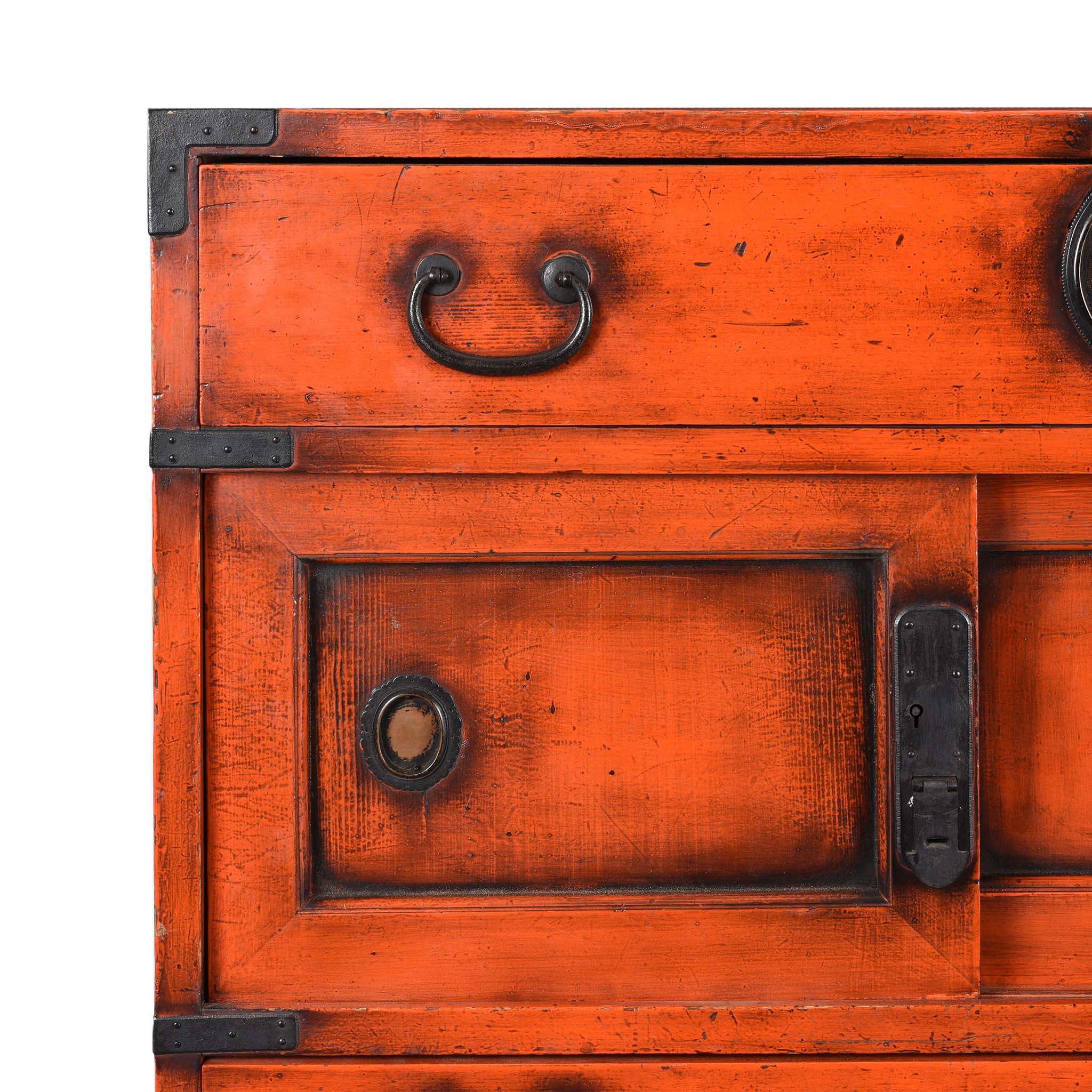 Orange Painted Japanese Choba Dansu - Taishō Period - Image 5
