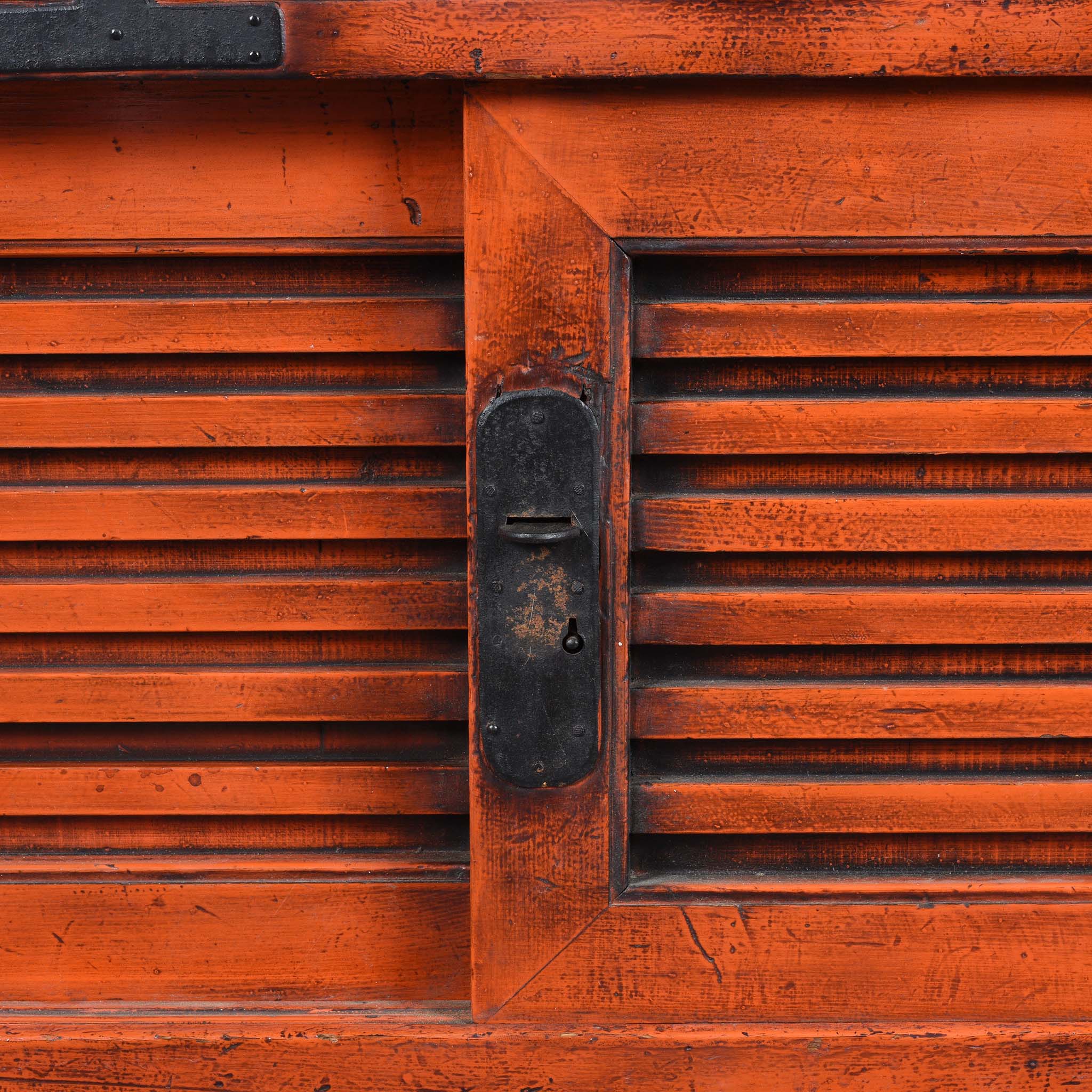 Orange Painted Japanese Choba Dansu - Taishō Period - Image 8