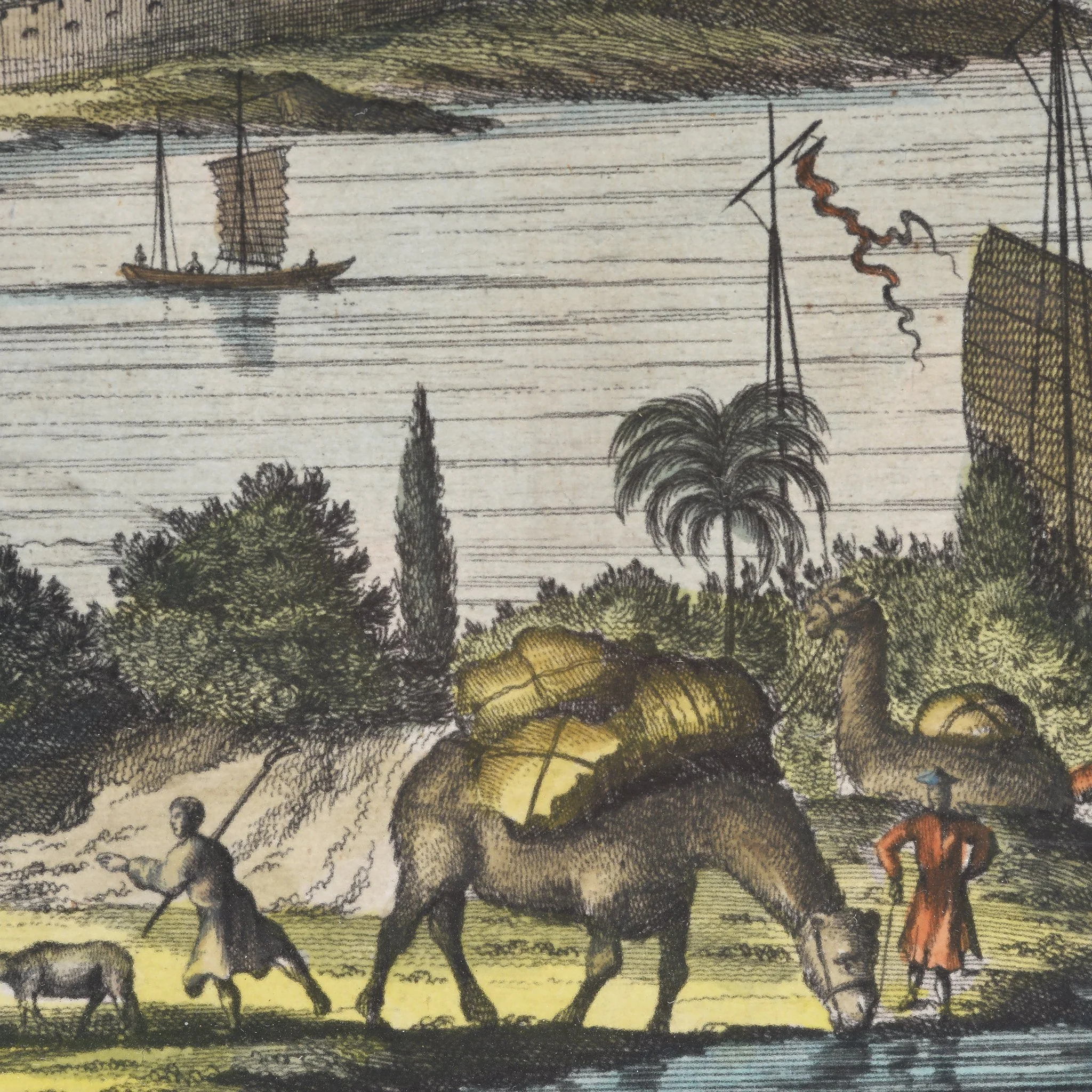Original Tinted Engraving of Jemping City - 17thC - Image 4