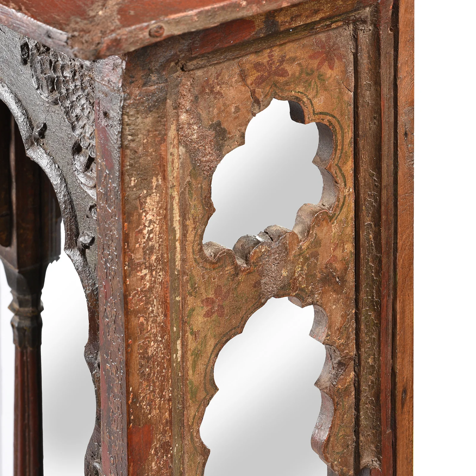 Painted Indian House Shrine Mirror From Bikaner - Late 19th Century - Image 5
