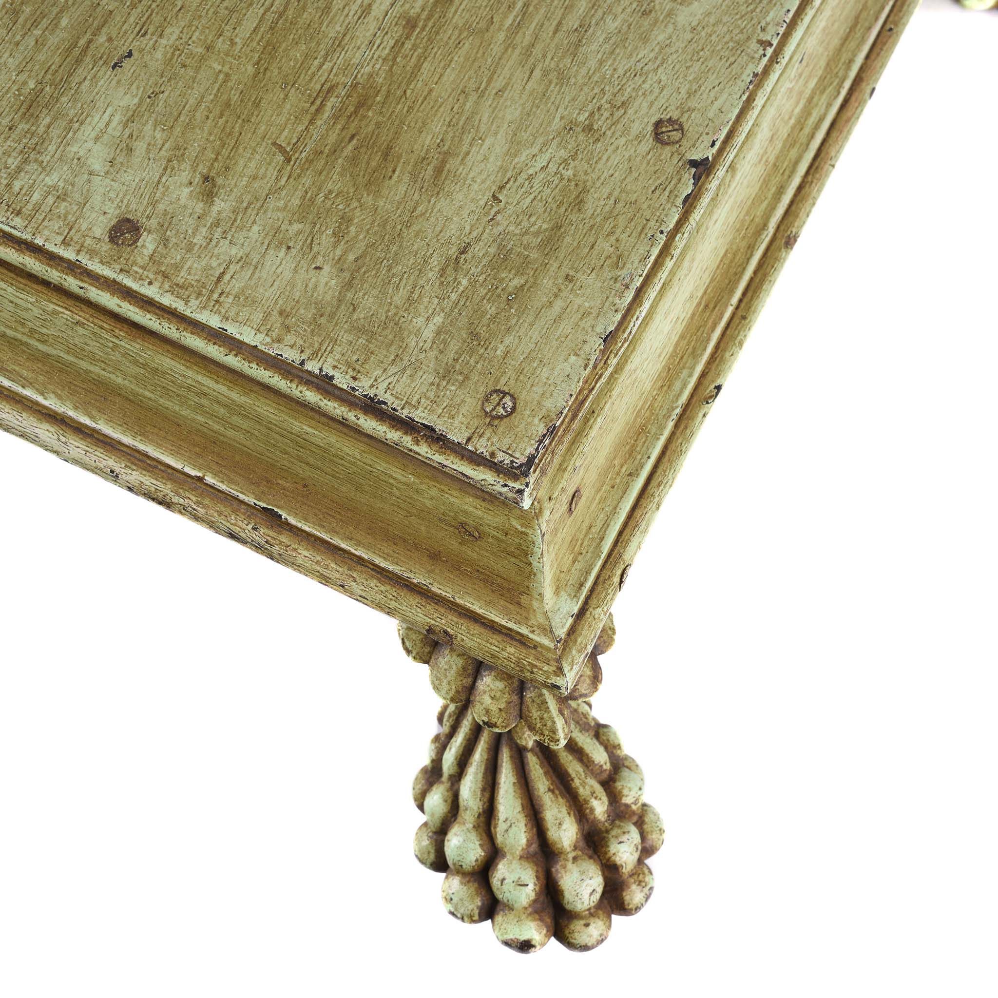 Painted Bajot Low Prayer Table From Gujarat - 19th Century - Image 4