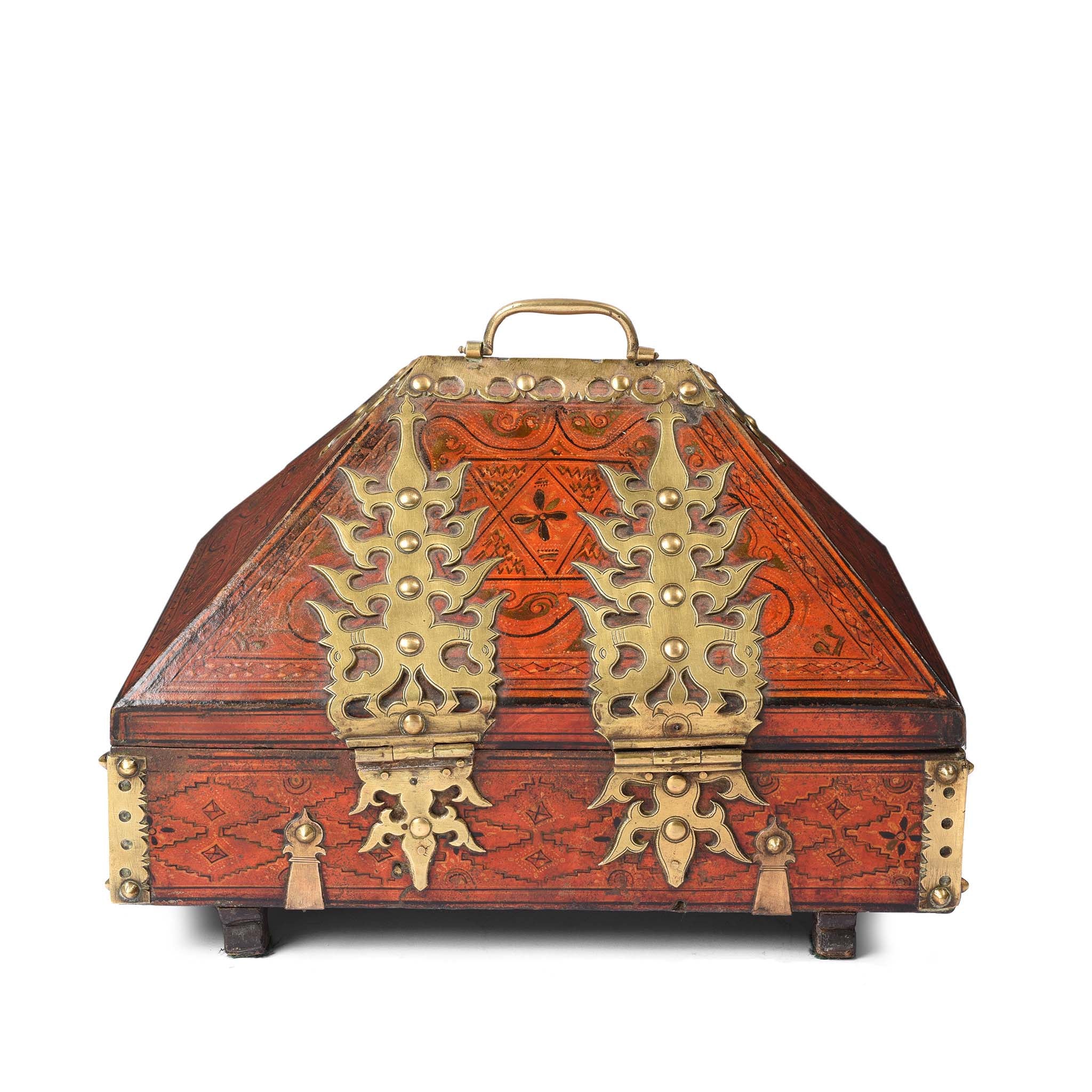 Painted Betel Nut Box With Mahjong Set From Kerala - 19thC - Image 11