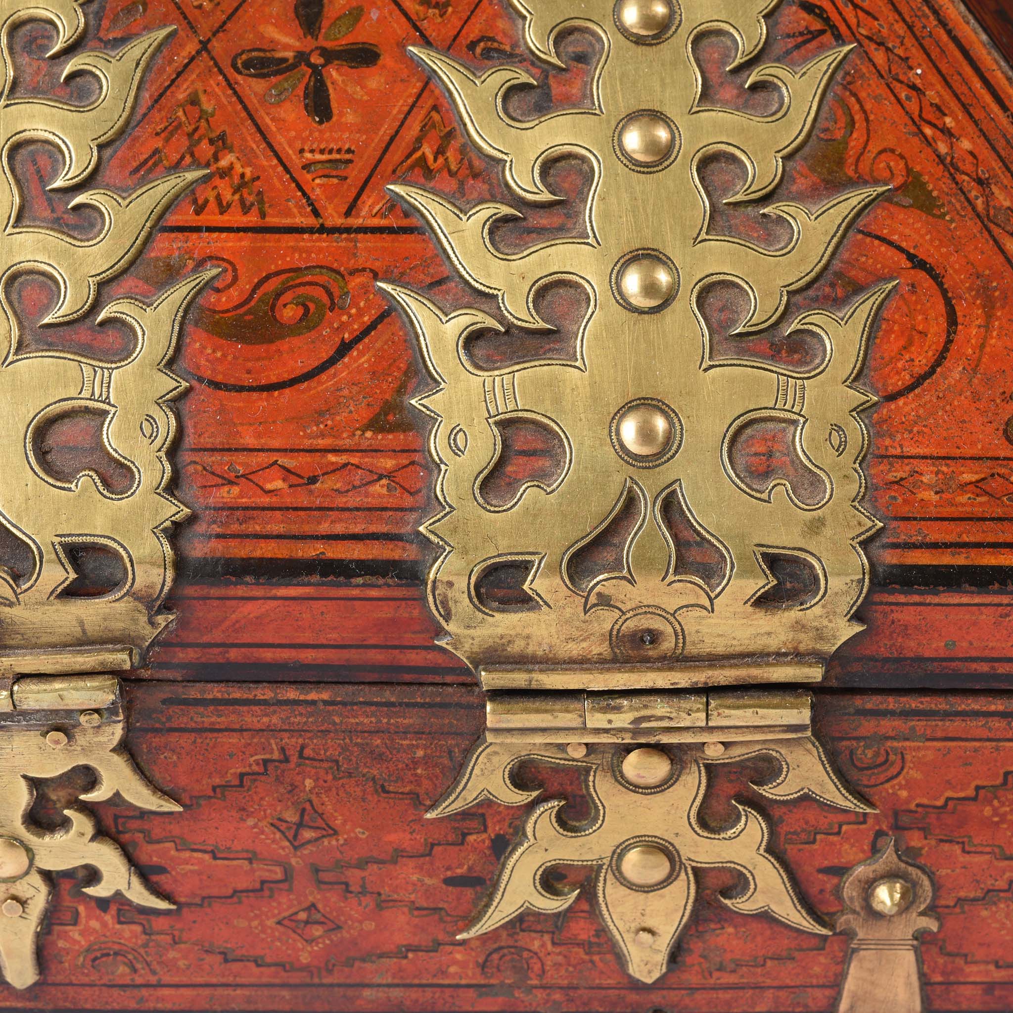 Painted Betel Nut Box With Mahjong Set From Kerala - 19thC - Image 12