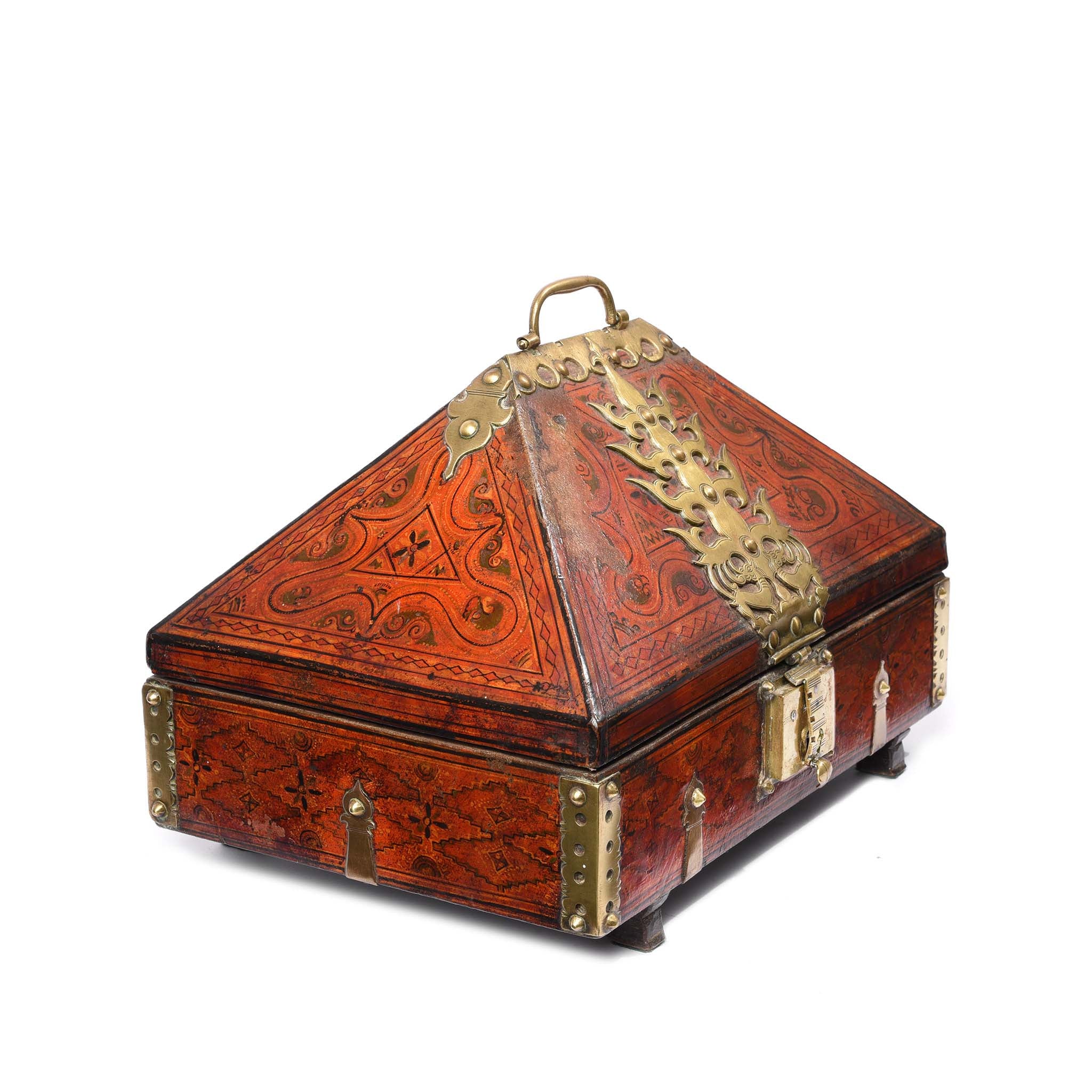 Painted Betel Nut Box With Mahjong Set From Kerala - 19thC - Image 4