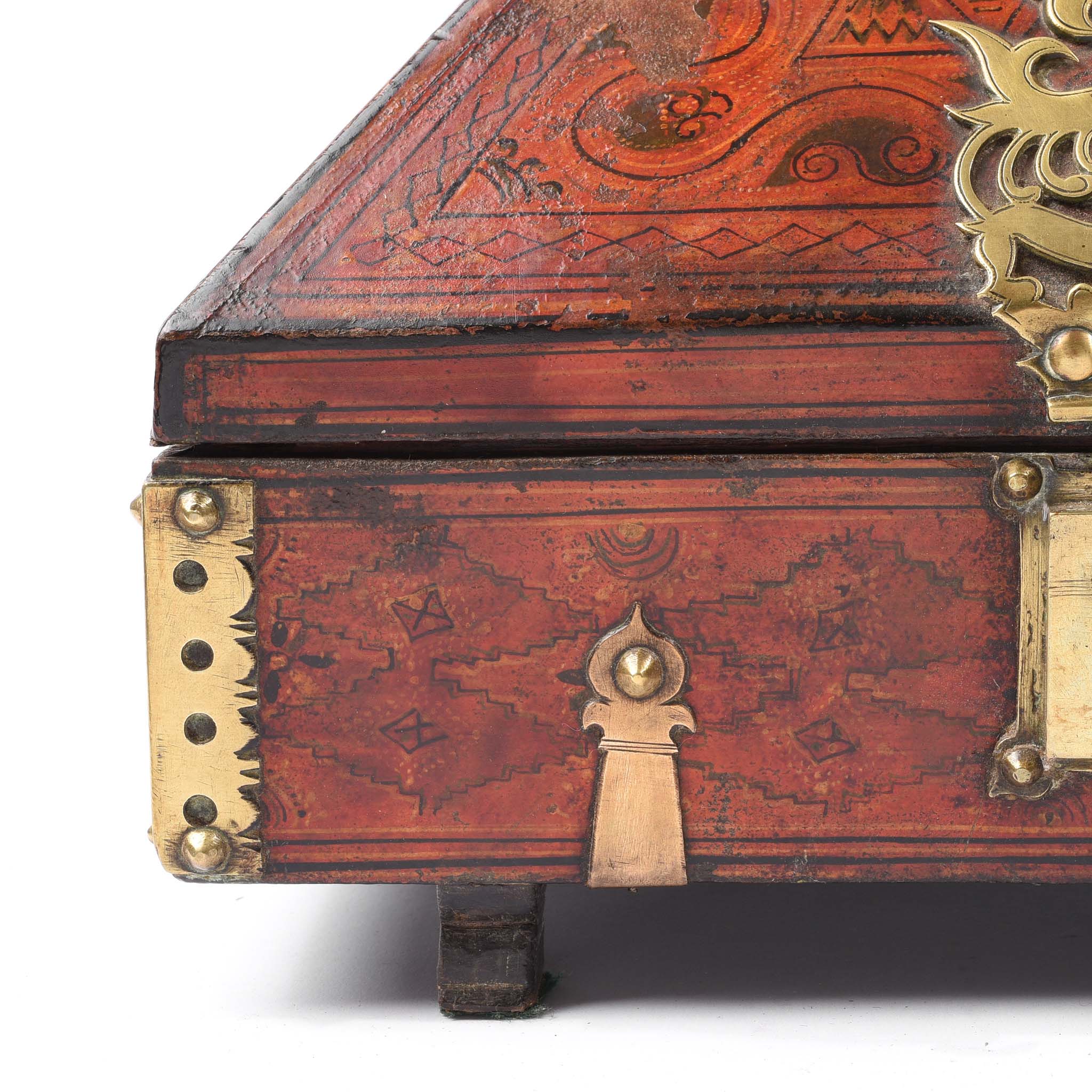Painted Betel Nut Box With Mahjong Set From Kerala - 19thC - Image 6