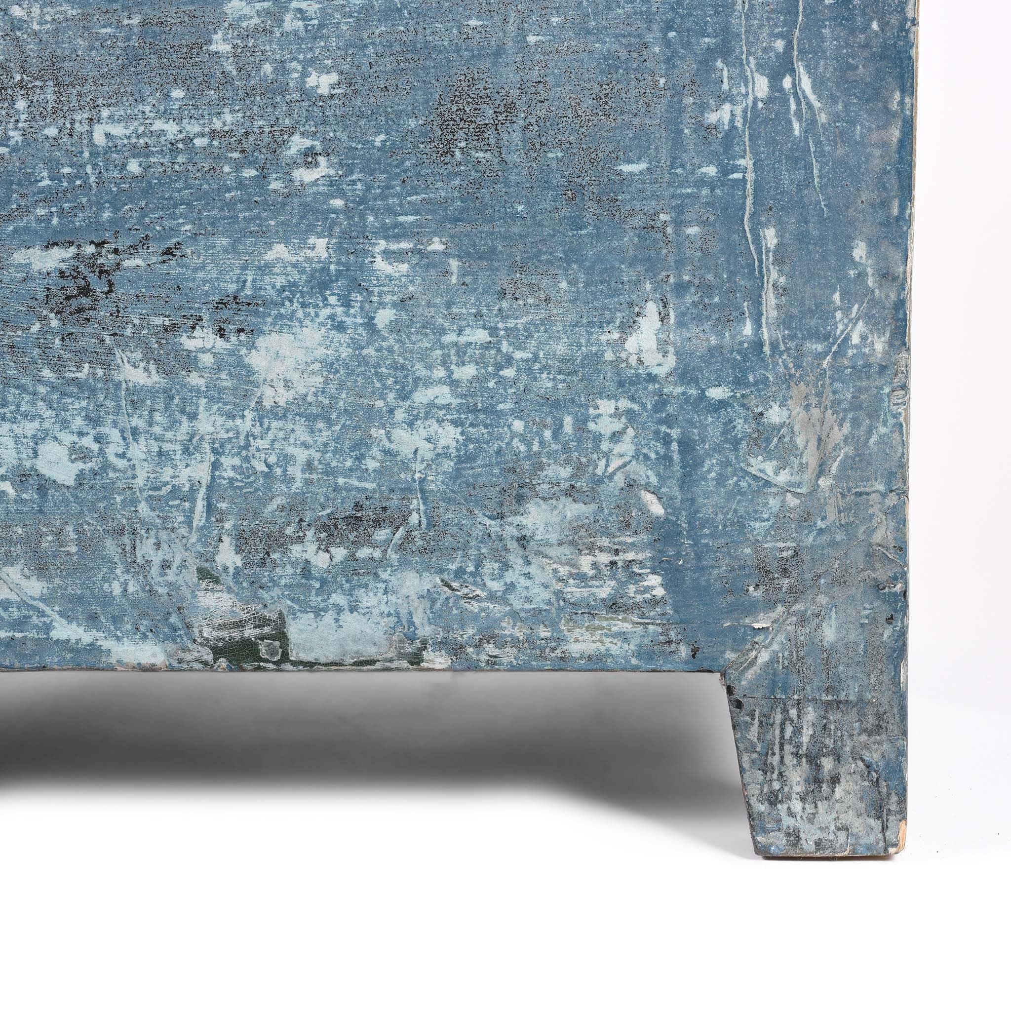 Painted Blue Storage Chest from Mongolia - Early 20thC - Image 4