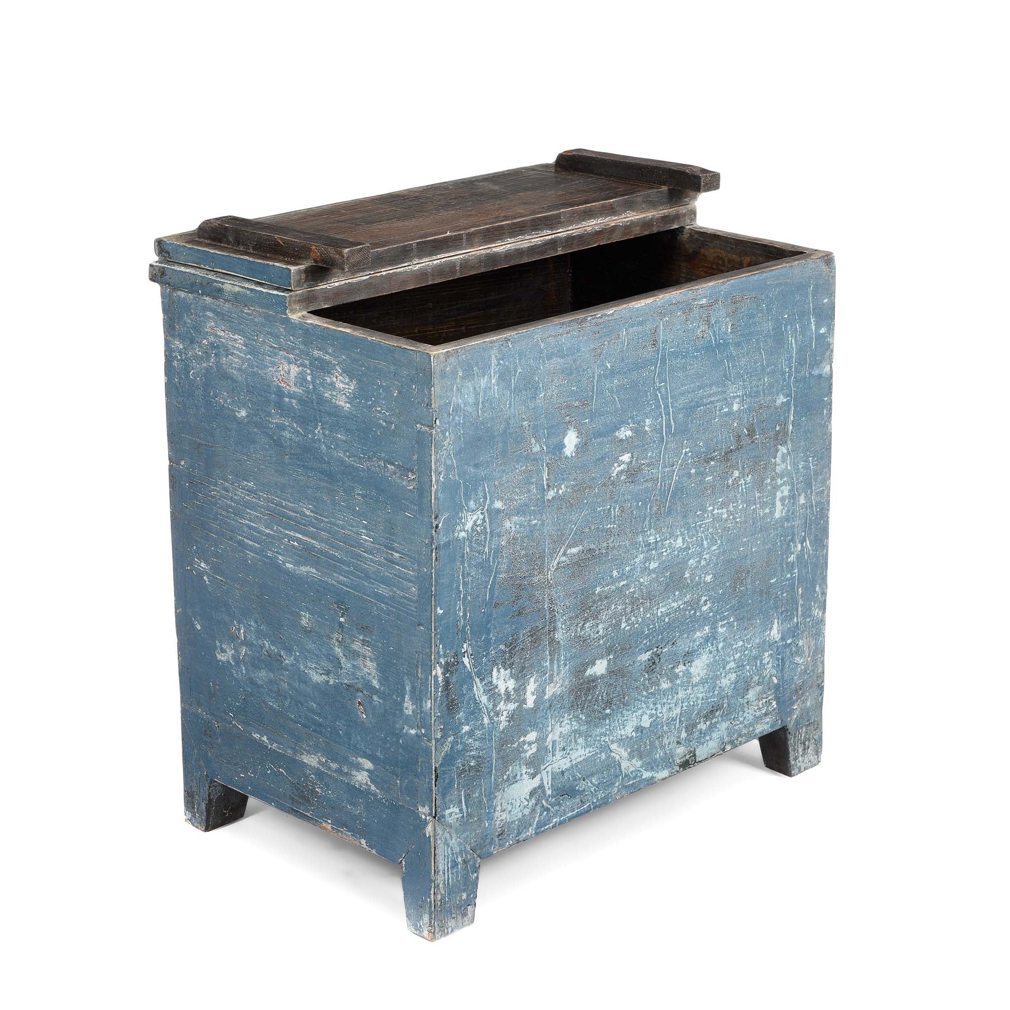 Painted Blue Storage Chest from Mongolia - Early 20thC - Image 6