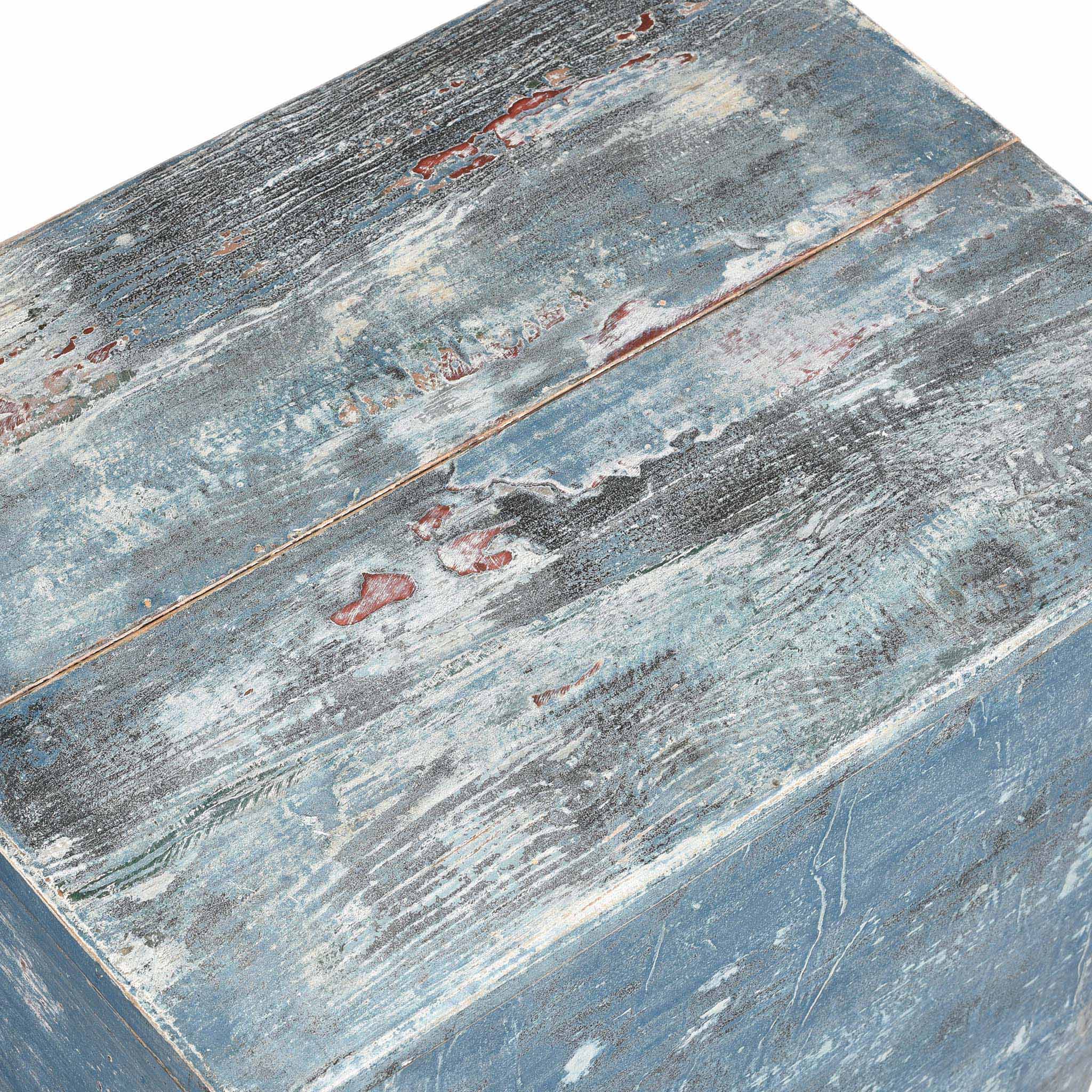 Painted Blue Storage Chest from Mongolia - Early 20thC - Image 8