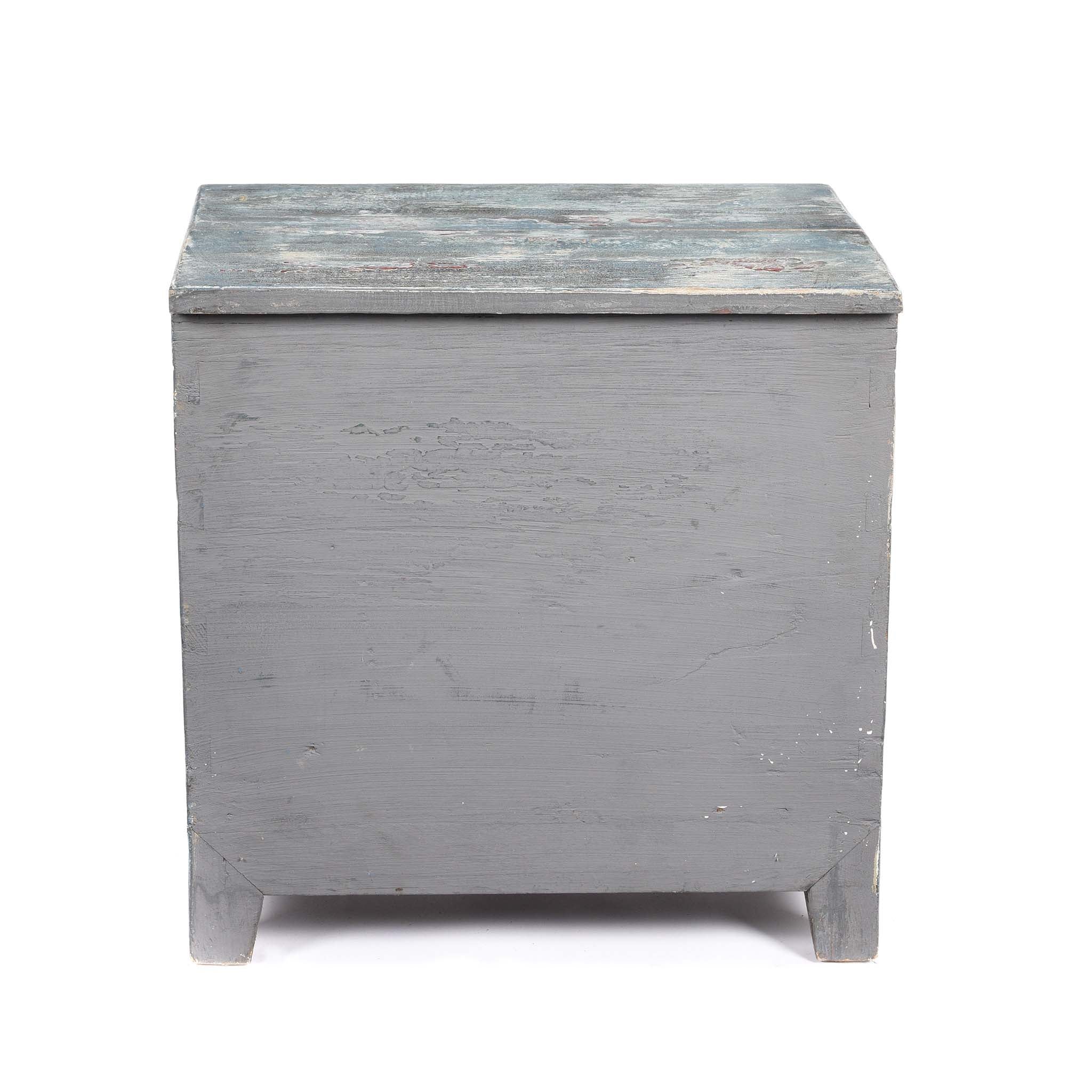 Painted Blue Storage Chest from Mongolia - Early 20thC - Image 9