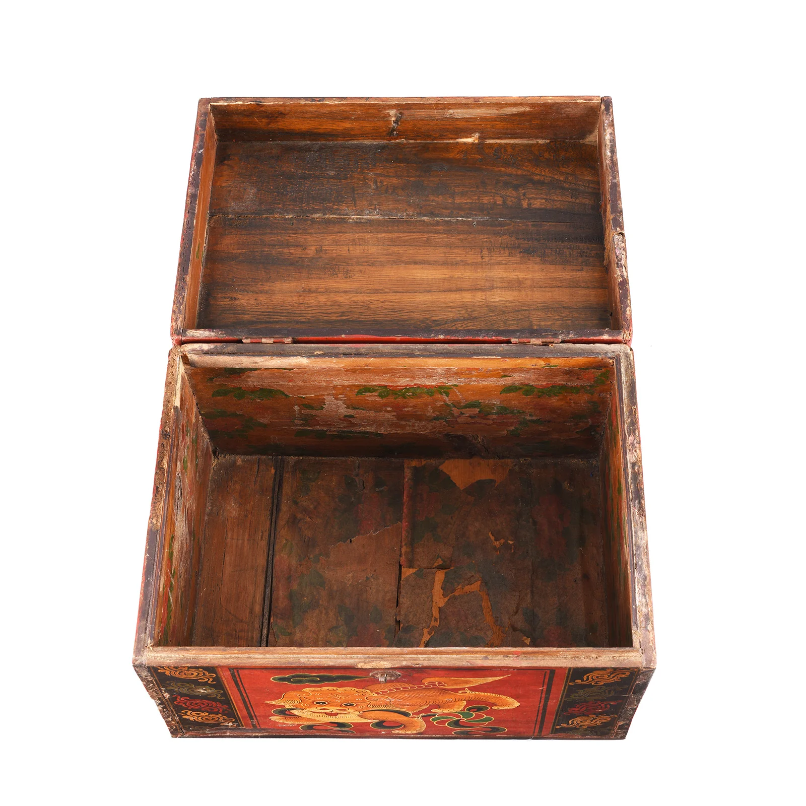 Painted Wedding Box From Shanxi - Foo Dog - Late 19th Century - Image 4