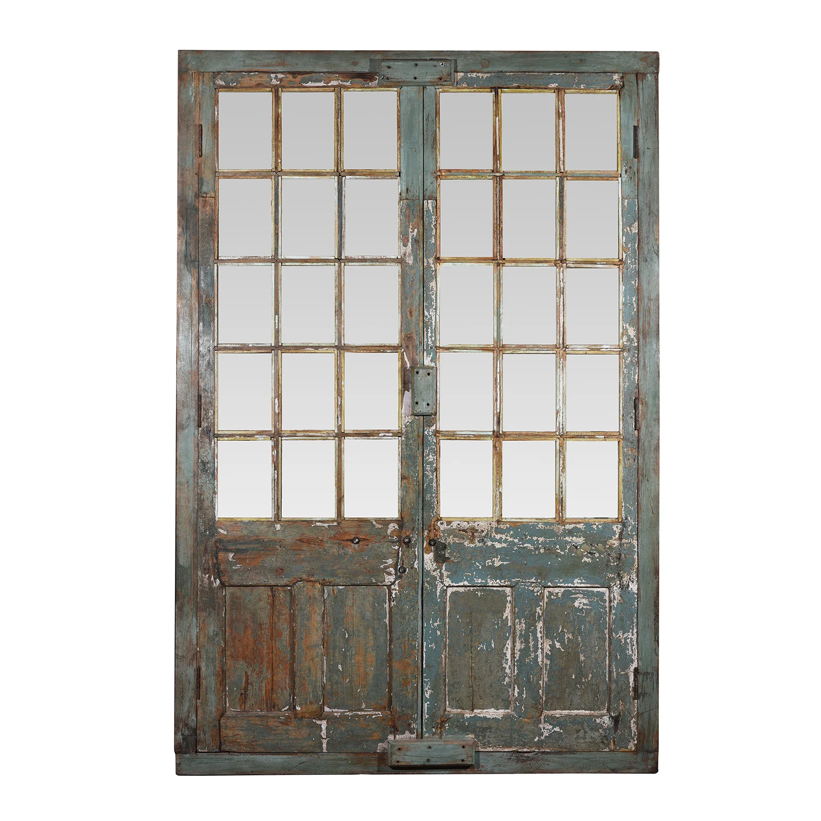 Painted Glazed Teak Door From Shimla - 19th Century - Image 5