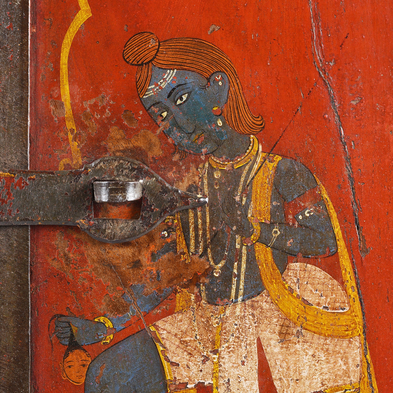 Painted Hanuman Bhairava Shutters From Bikaner - Ca 1900 - Image 4