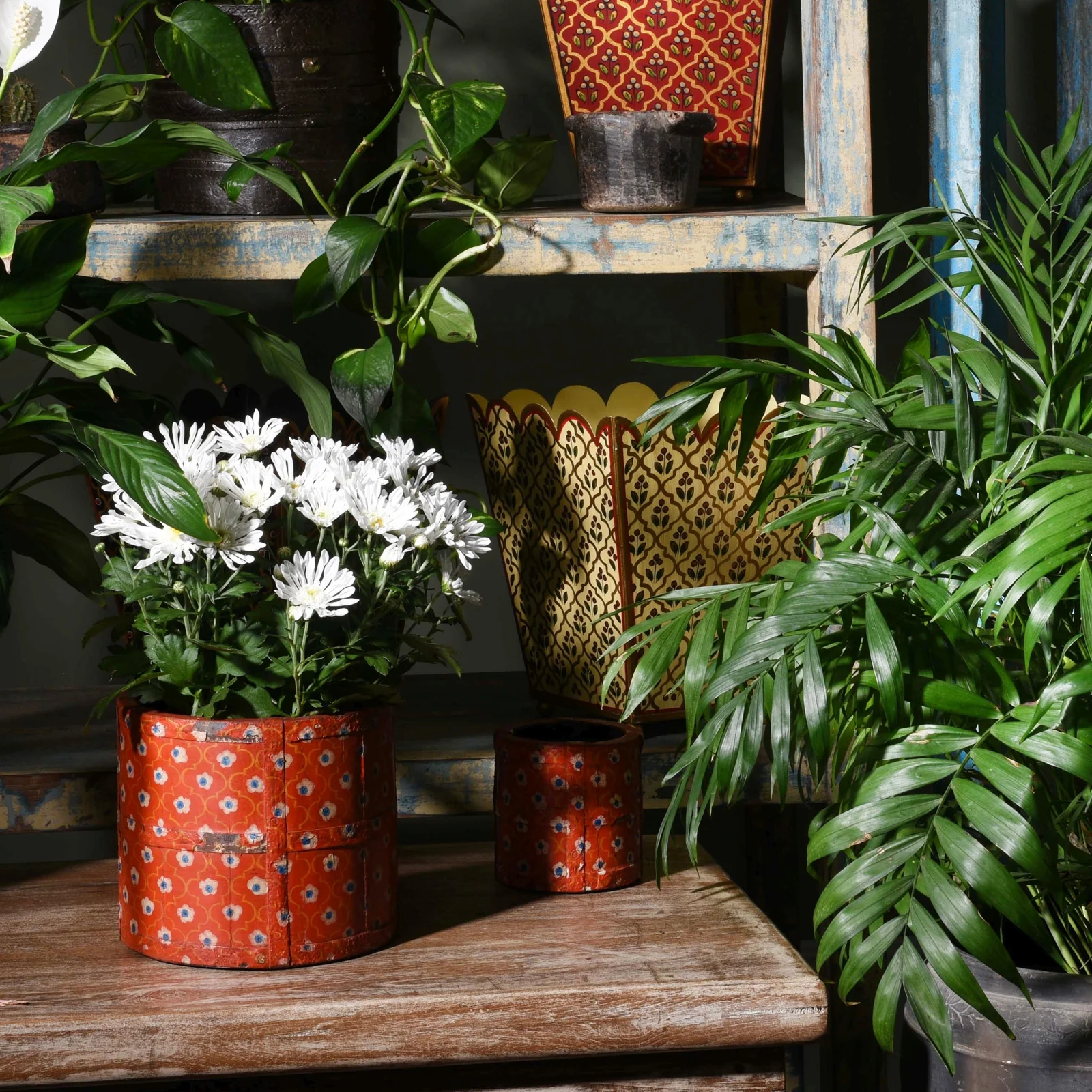Painted Grain Measure Planter - Jain Red - Image 2