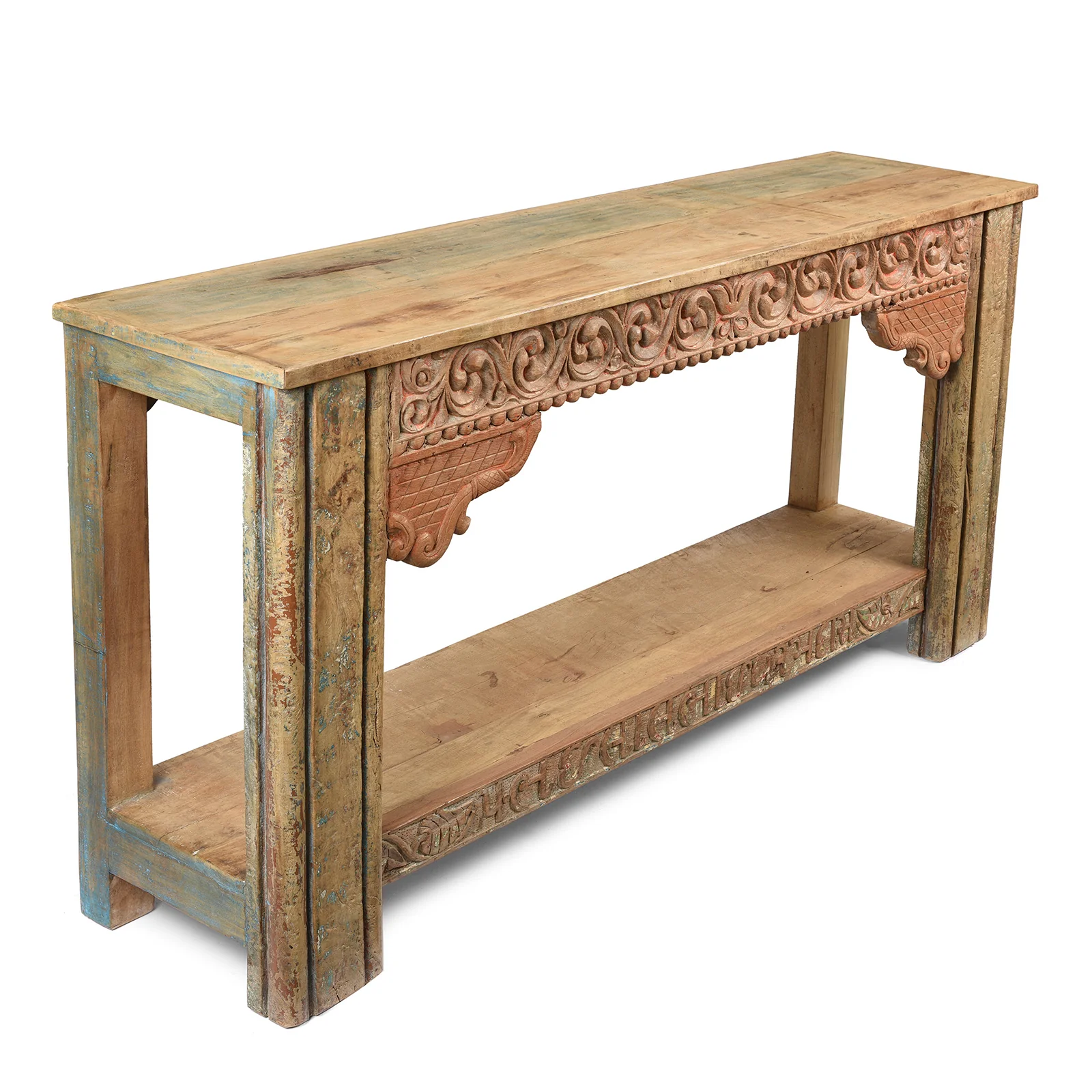 Painted Indian Console Table Made From Reclaimed Teak - Image 3