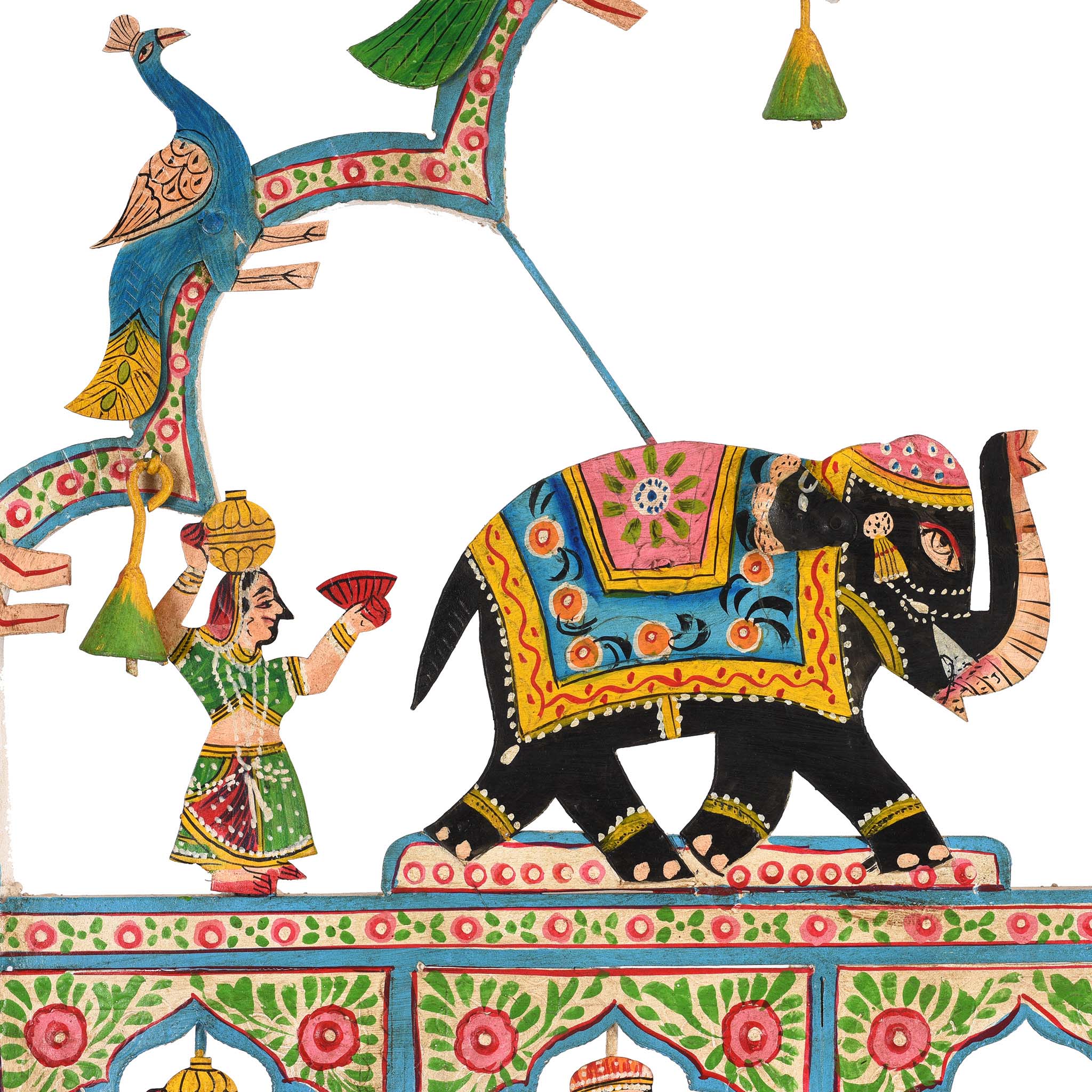 Painted Indian Iron Tribal "Toran" Diwali Lamp - Image 6