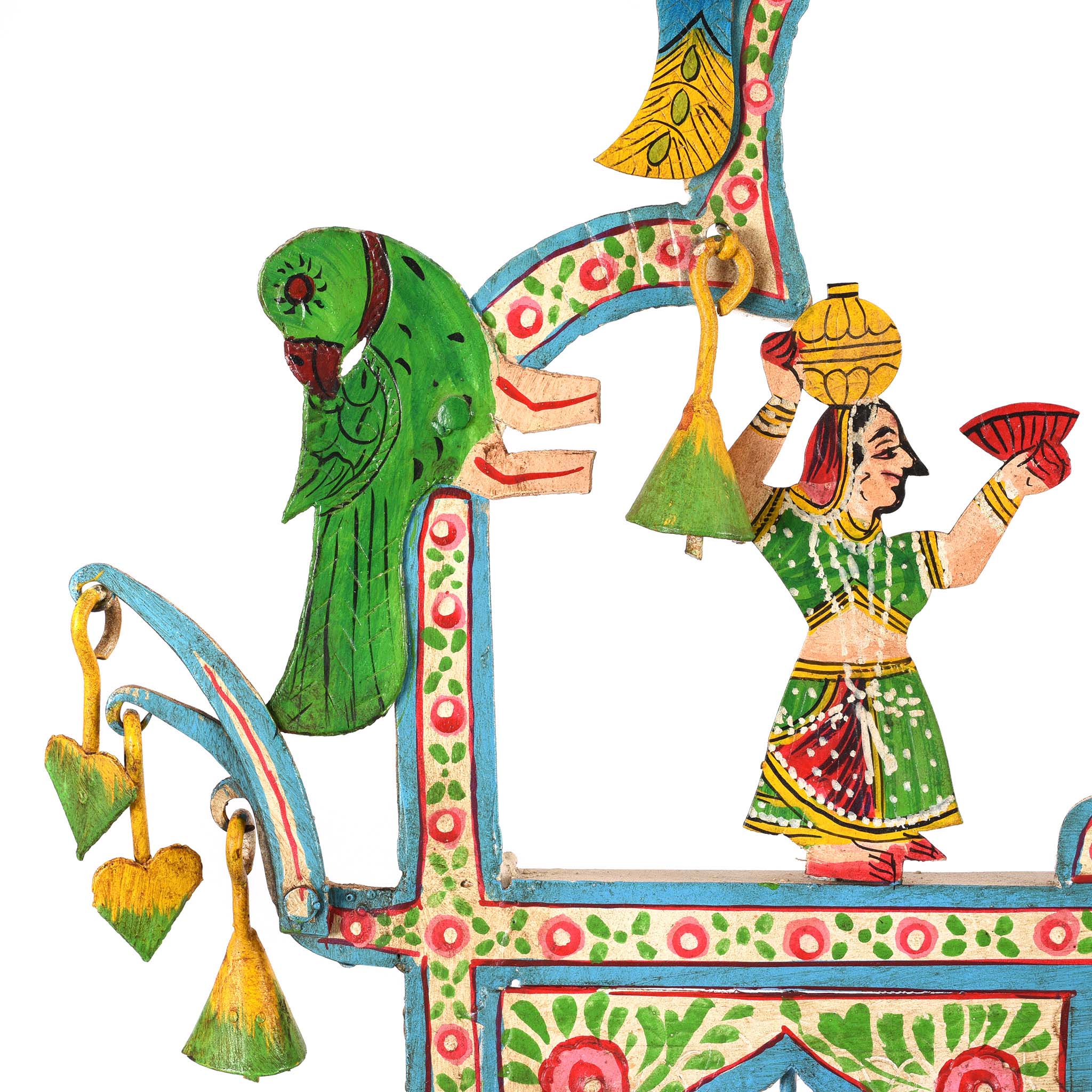 Painted Indian Iron Tribal "Toran" Diwali Lamp - Image 7