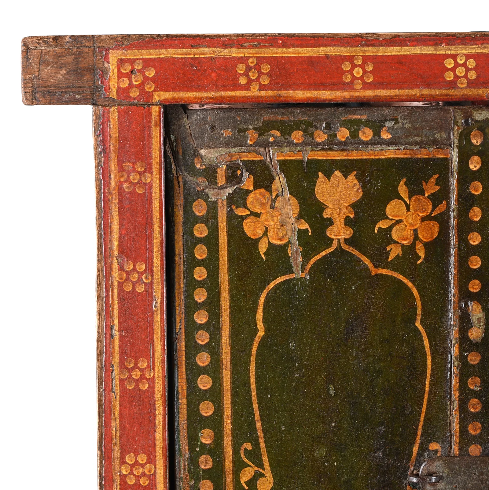 Painted Indian Mirror Shutter From Bikaner - 19th Century - Image 3