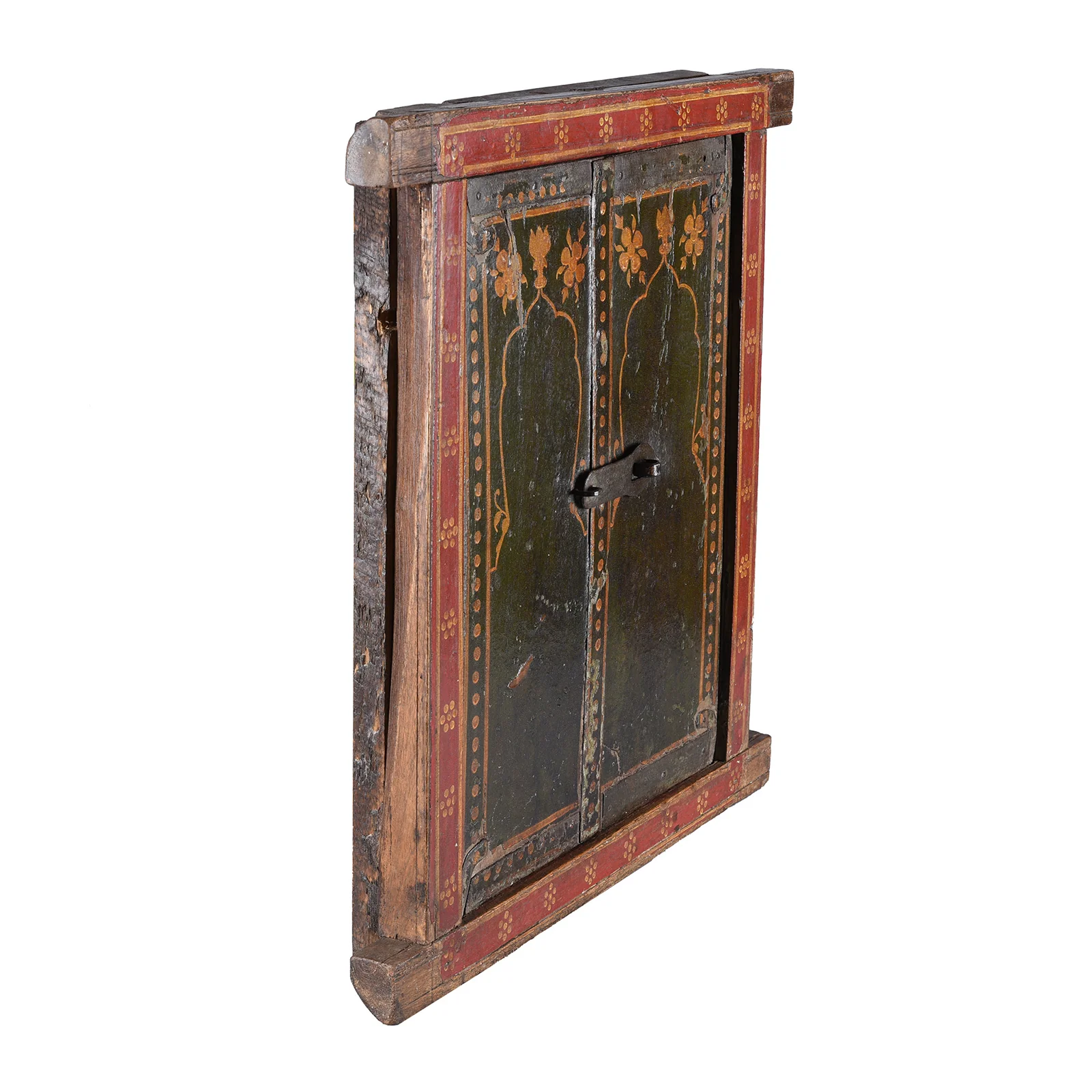 Painted Indian Mirror Shutter From Bikaner - 19th Century - Image 5