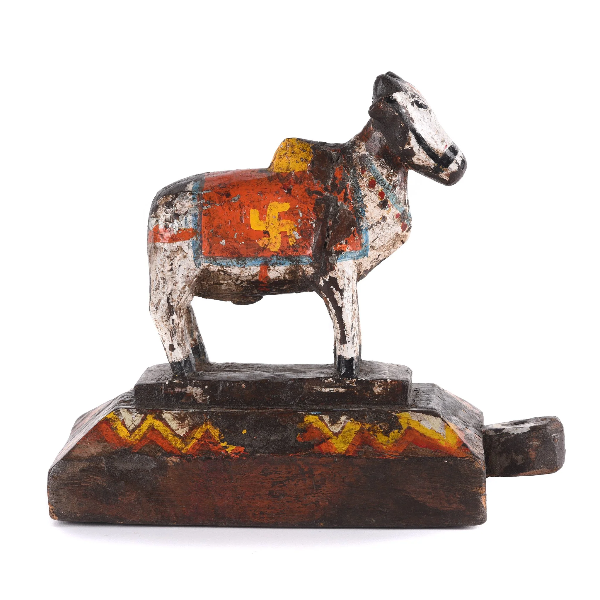 Painted Indian Nandi Bull Figurine From Rajasthan - Ca 1920