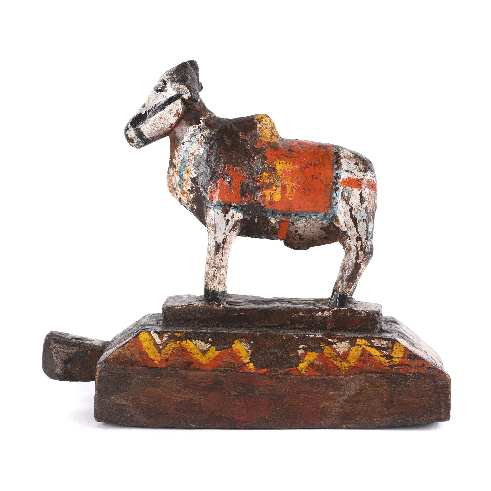 Painted Indian Nandi Bull Figurine From Rajasthan - Ca 1920 - Image 3