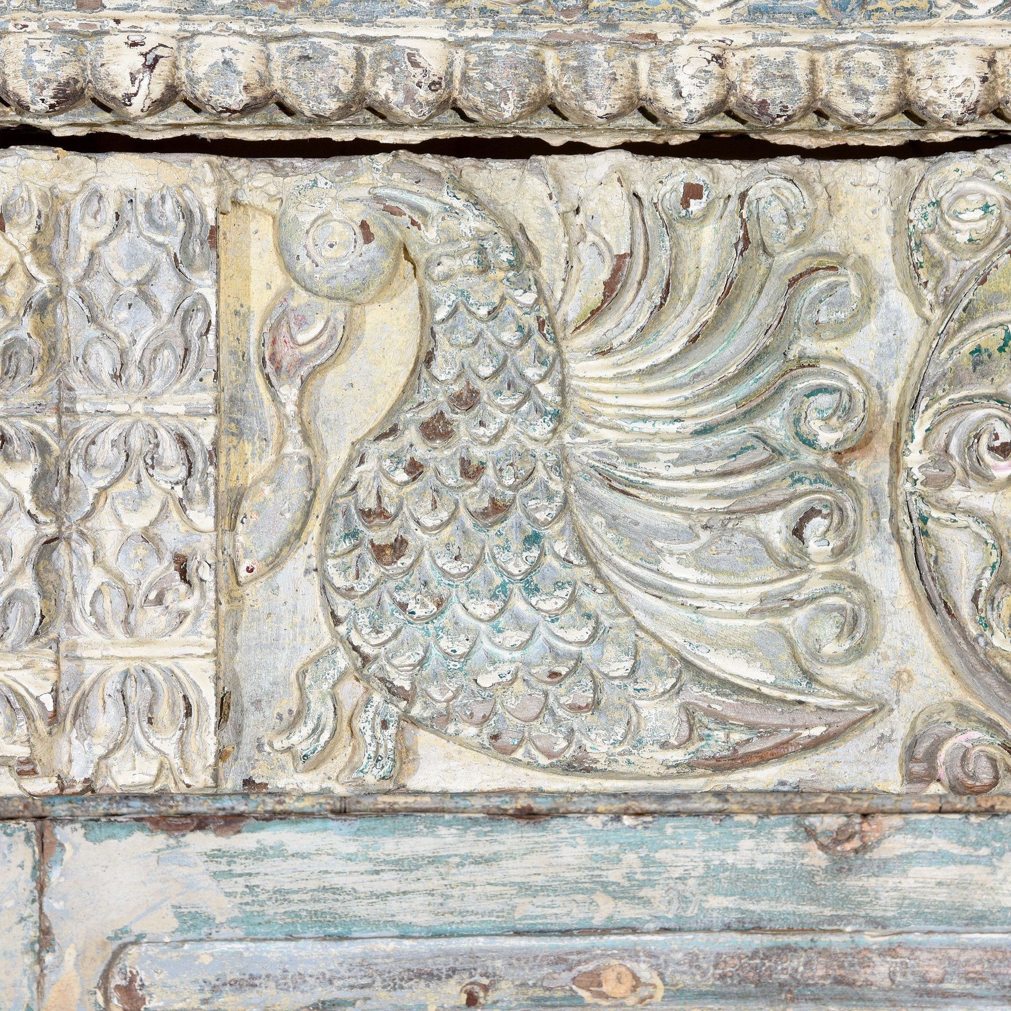 Painted Indian Reclaimed Door From Gujarat - 19thC - Image 6