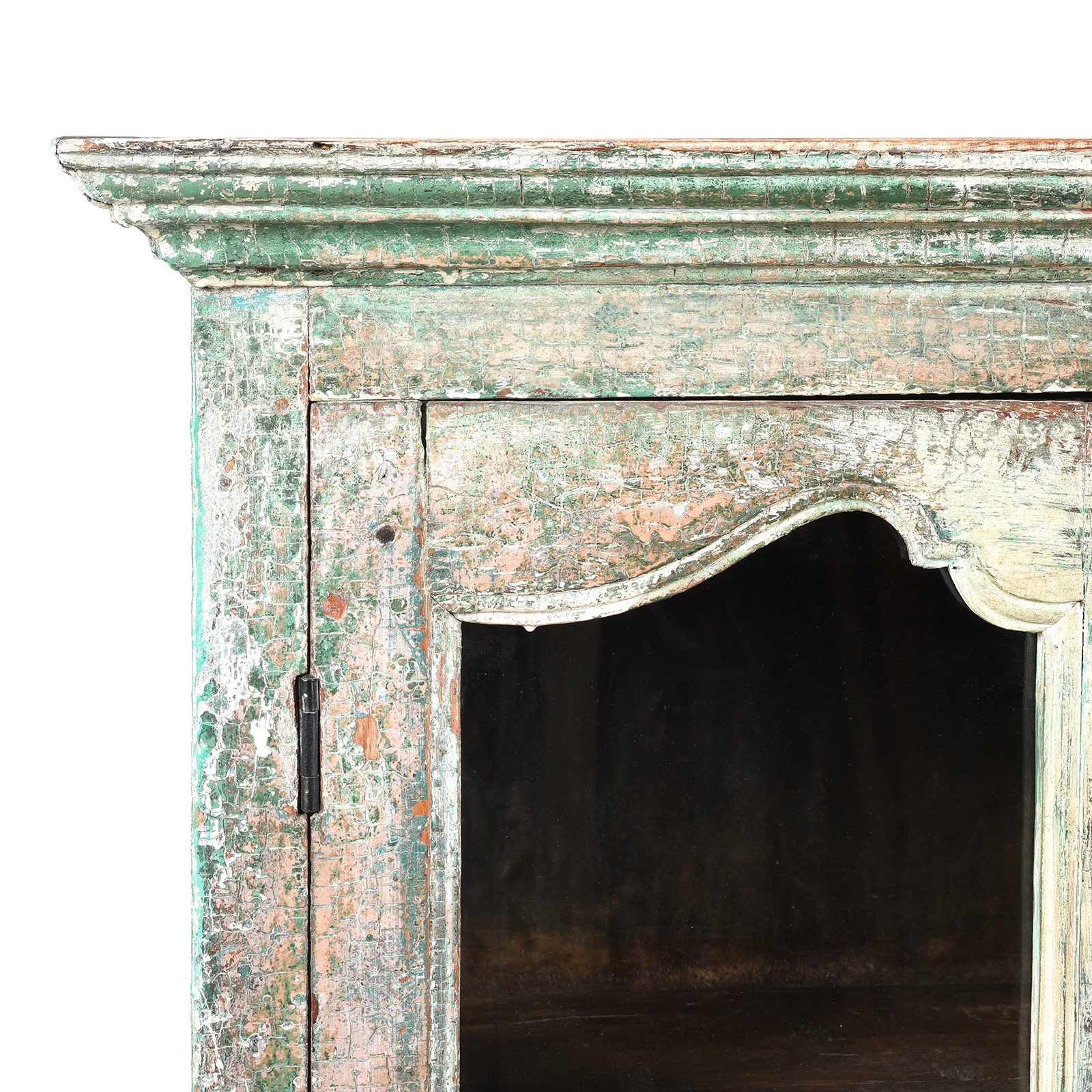 Painted Indian Teak Glazed Book Cabinet - Ca 1920's - Image 3