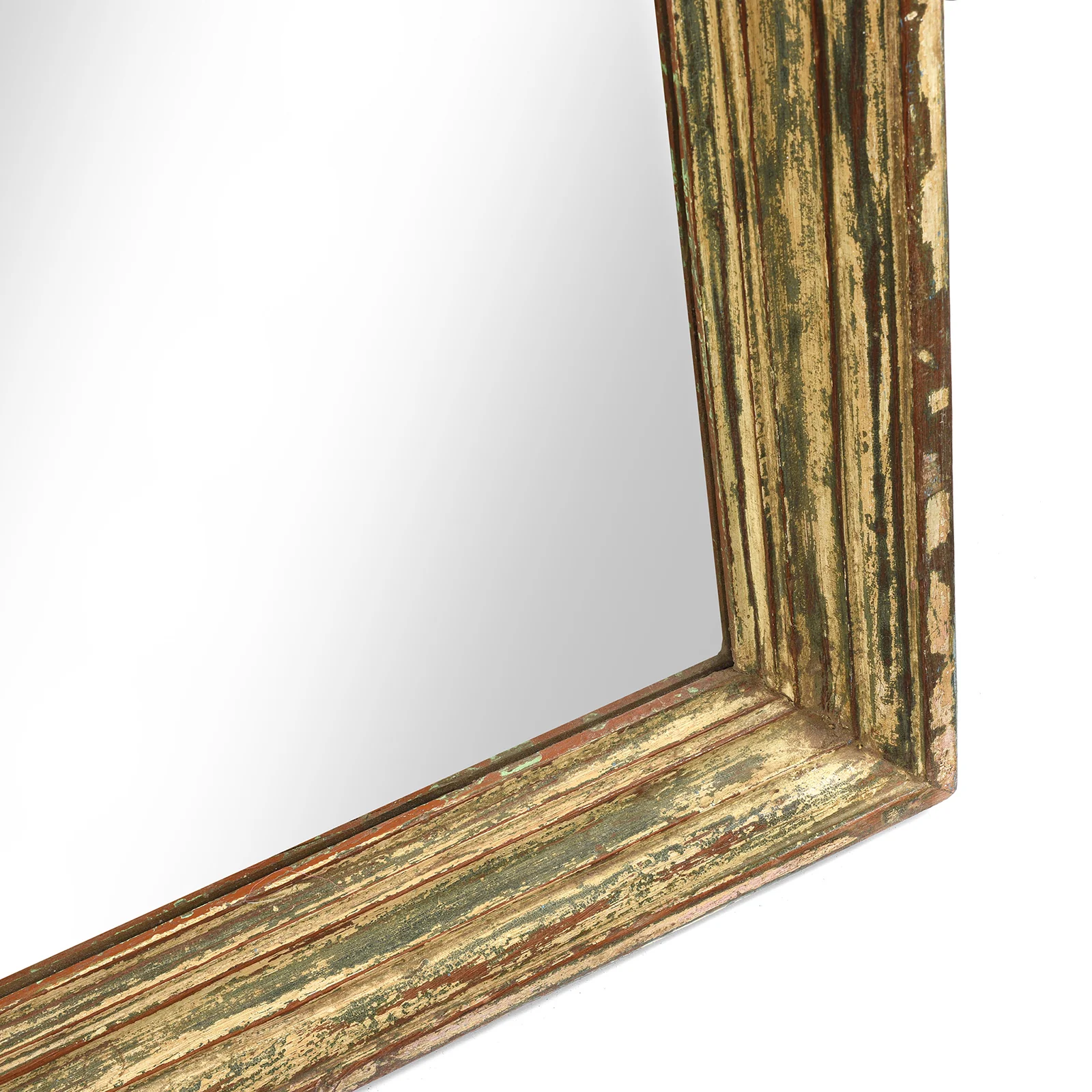 Rustic Green Painted Indian Mirror (61 x 152 cm) - Image 5