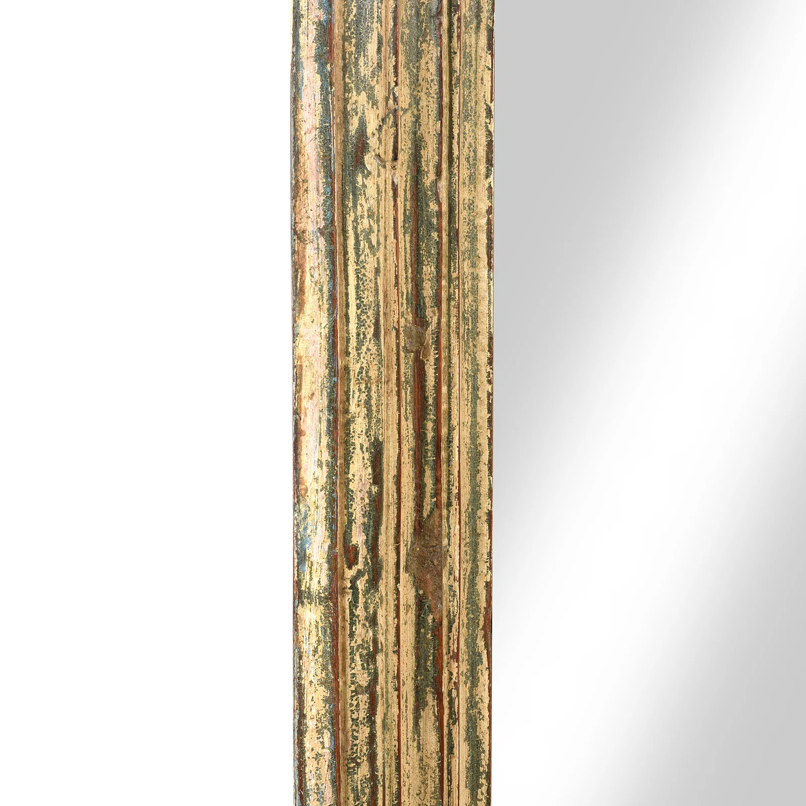 Rustic Green Painted Indian Mirror (61 x 152 cm) - Image 6