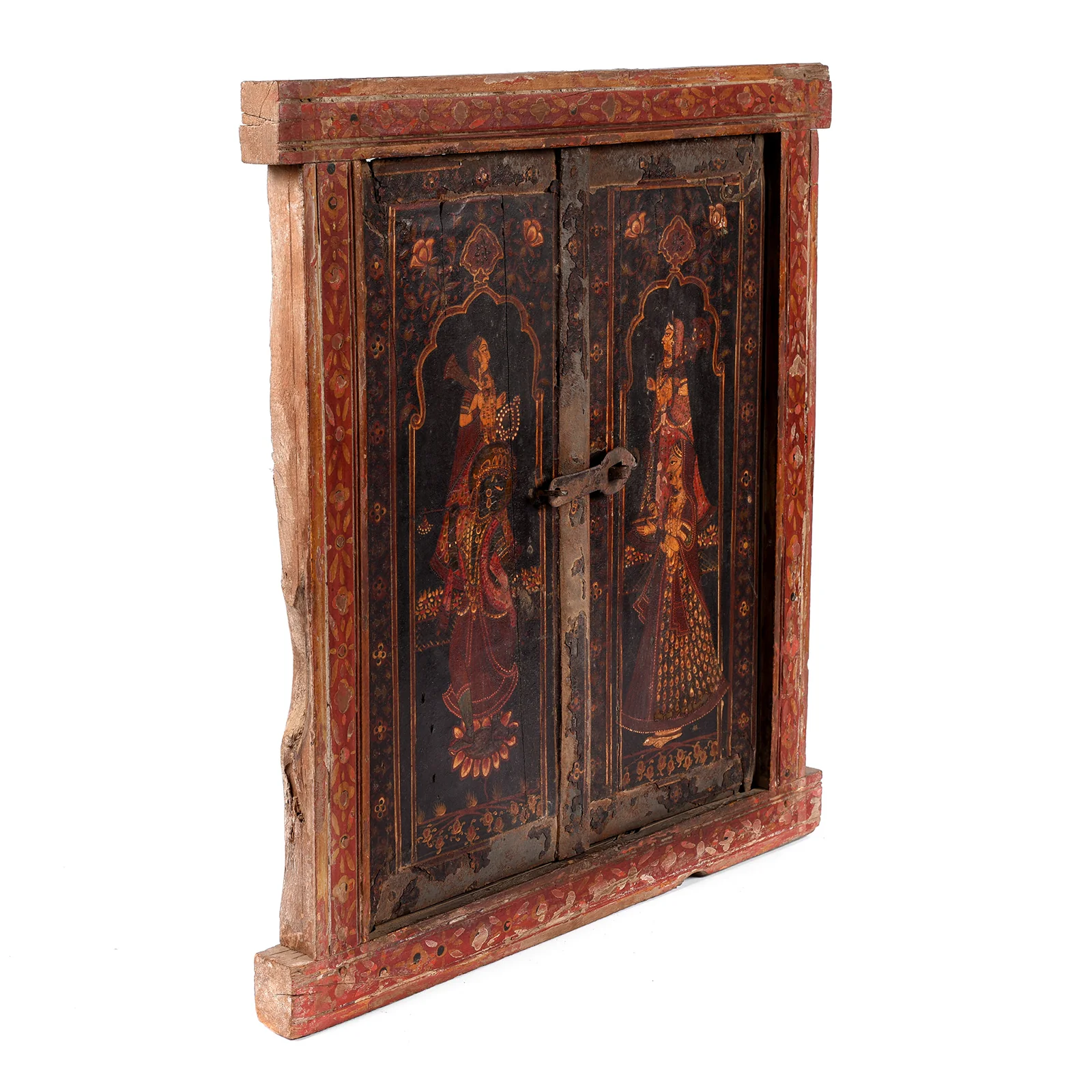 Painted Indian Window Shutter From Bikaner - 18thC - Image 3