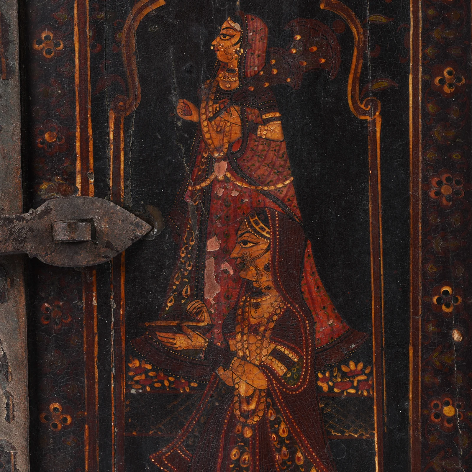 Painted Indian Window Shutter From Bikaner - 18thC - Image 4