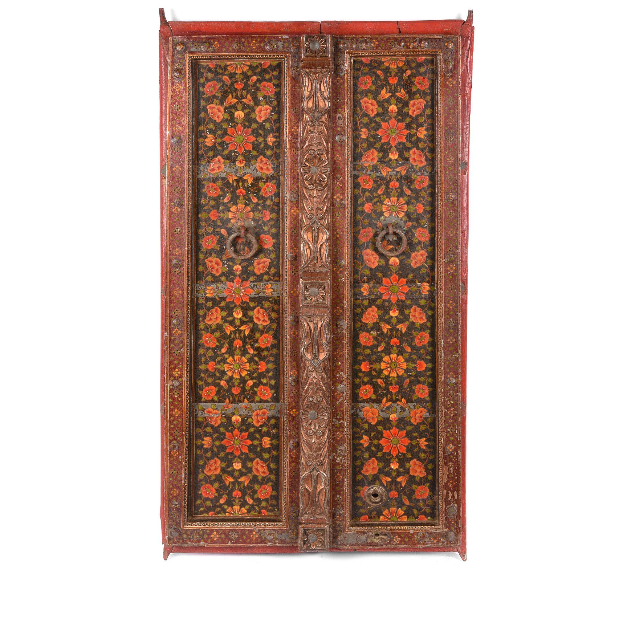 Painted Indian Window Shutter From Bikaner - 18thC