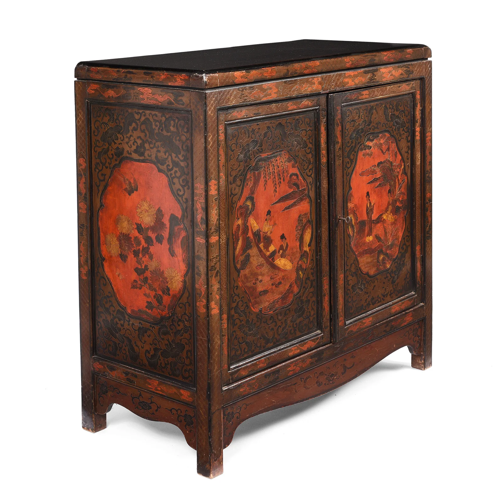 Painted Japanese Style Side Cabinet - Ca 1930 - Image 2