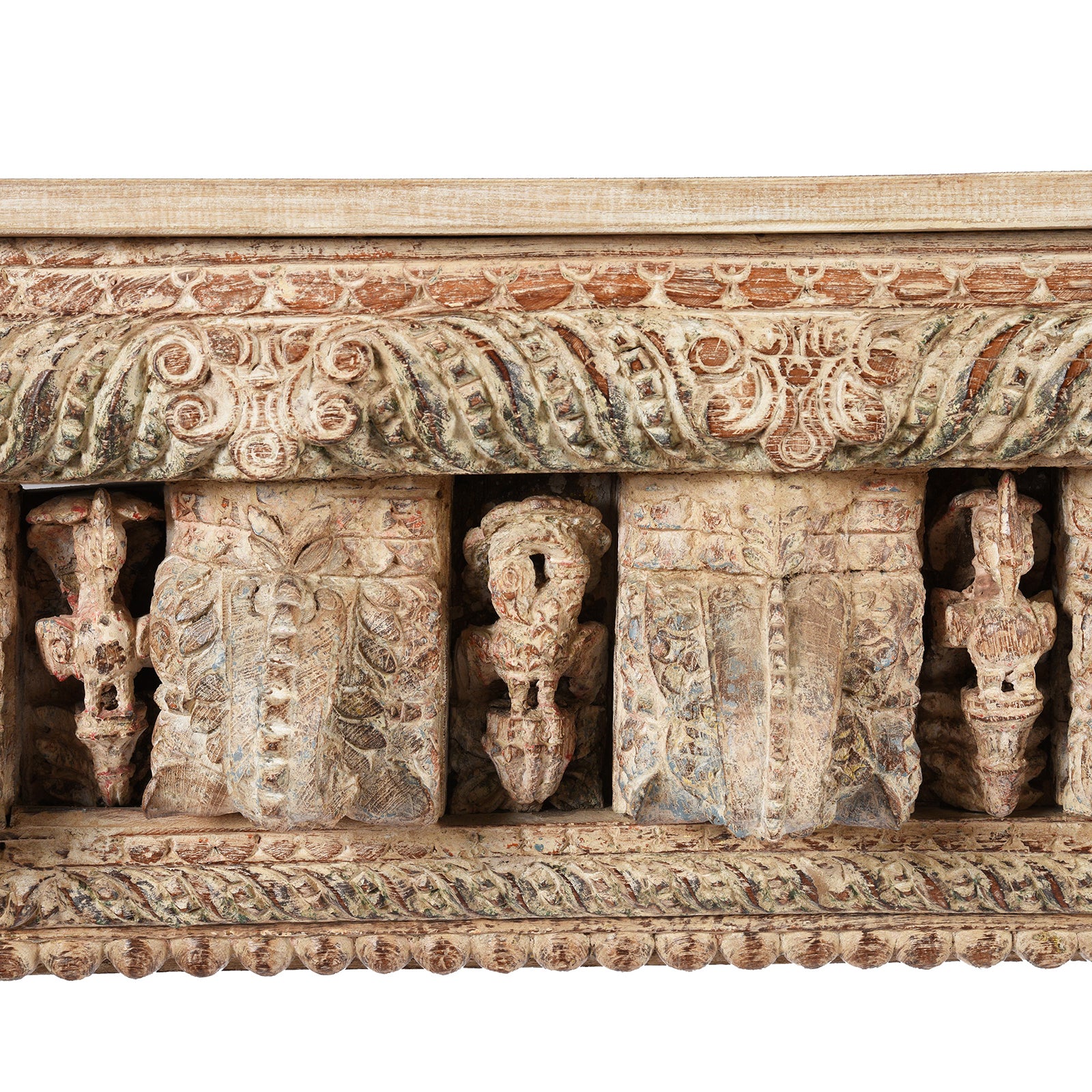 Painted Long Console Table Made From Reclaimed Teak - Image 7